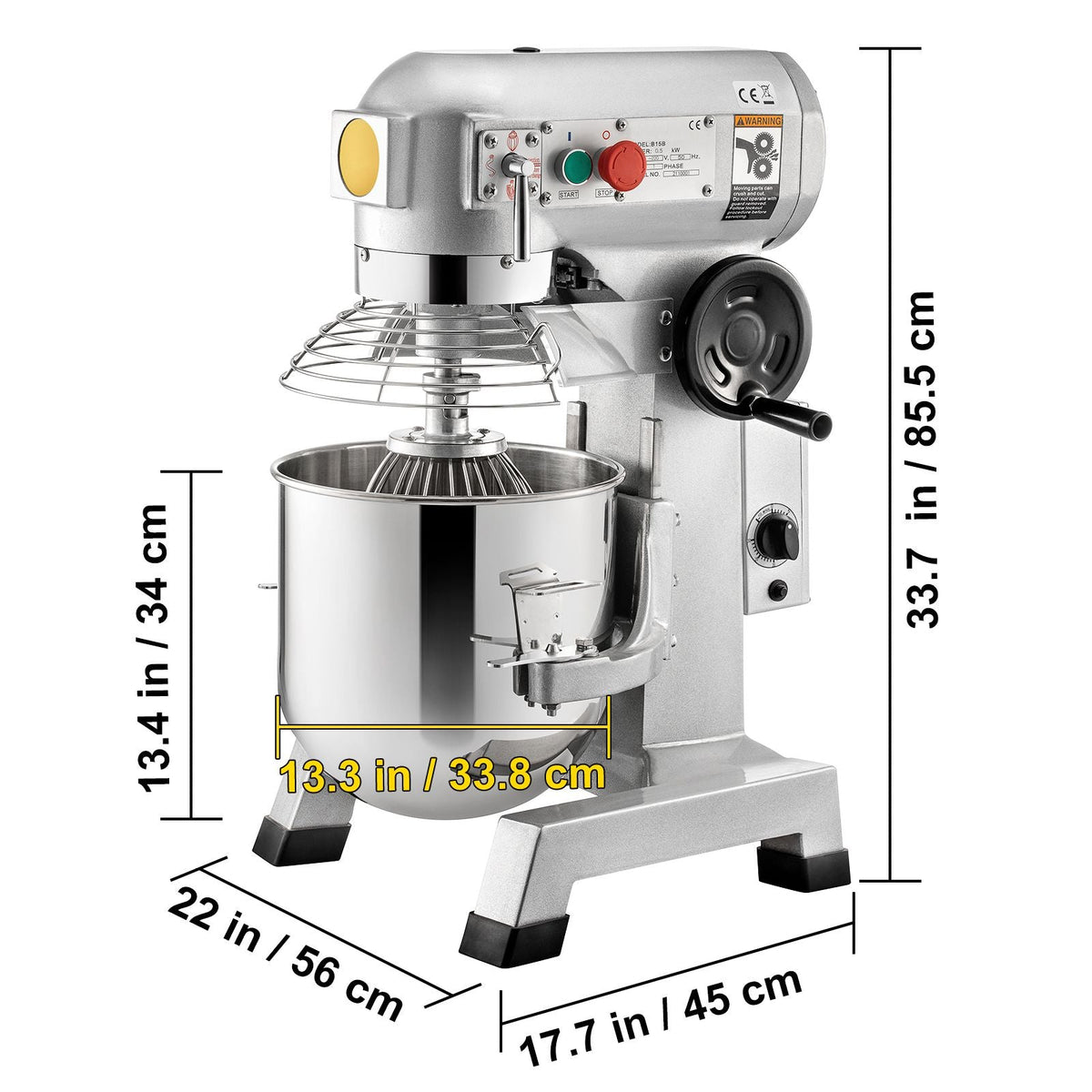 Commercial Food Mixer, 30Qt Commercial Mixer with Timing Function, 1100W Stainless Steel Bowl Electric Food Mixer with 3 Speeds Adjustable 108/199/382 RPM, Dough Hook Whisk Beater Included