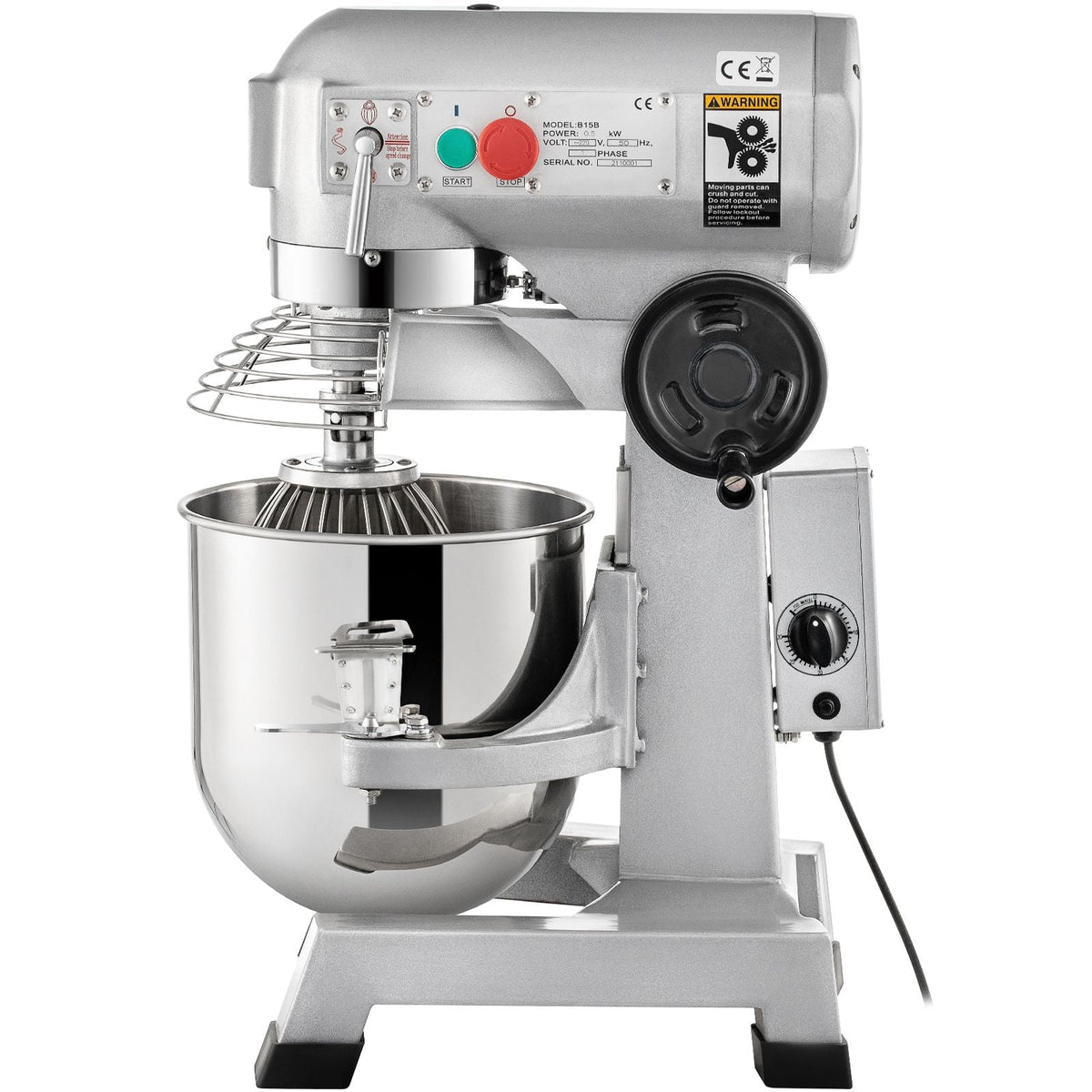 Commercial Food Mixer, 30Qt Commercial Mixer with Timing Function, 1100W Stainless Steel Bowl Electric Food Mixer with 3 Speeds Adjustable 108/199/382 RPM, Dough Hook Whisk Beater Included