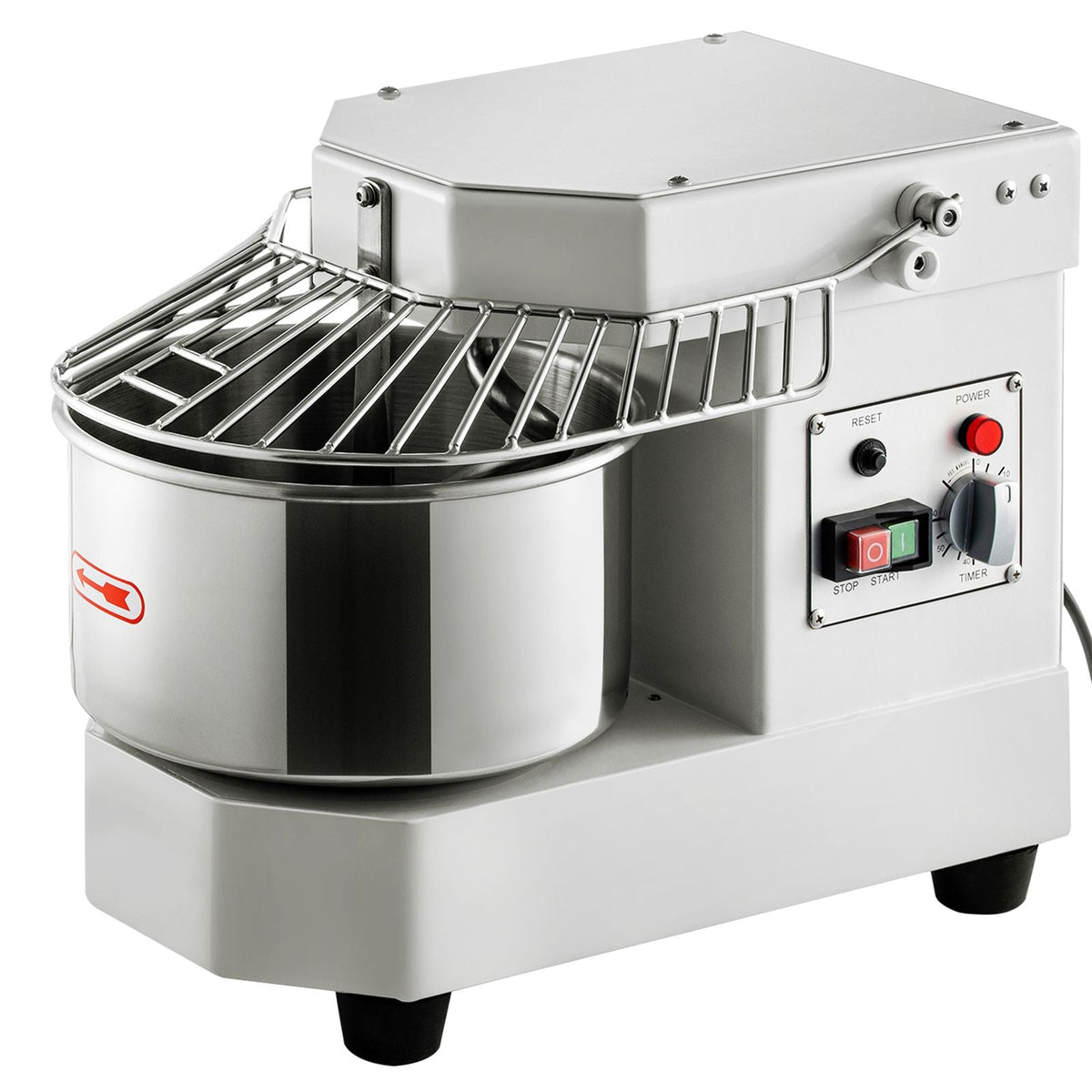 Commercial Food Mixer, 7.3Qt Capacity, 450W Dual Rotating Dough Kneading Machine with Food-grade Stainless Steel Bowl, Security Shield & Timer Included, Baking Equipment for Restaurant Pizzeria