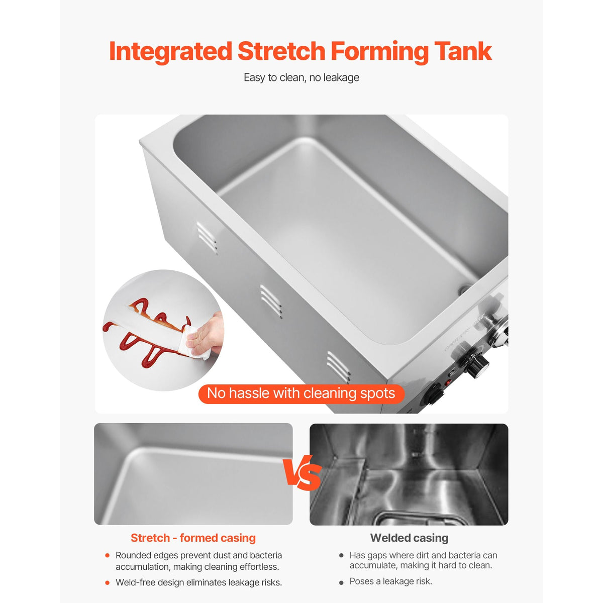 Commercial Food Warmer, 1200W Electric Stainless Steel Steam Food Warmer, Fast Heating Countertop Buffet Bain Marie with Detachable Power Cord, for Catering, Restaurants, Parties & Buffets