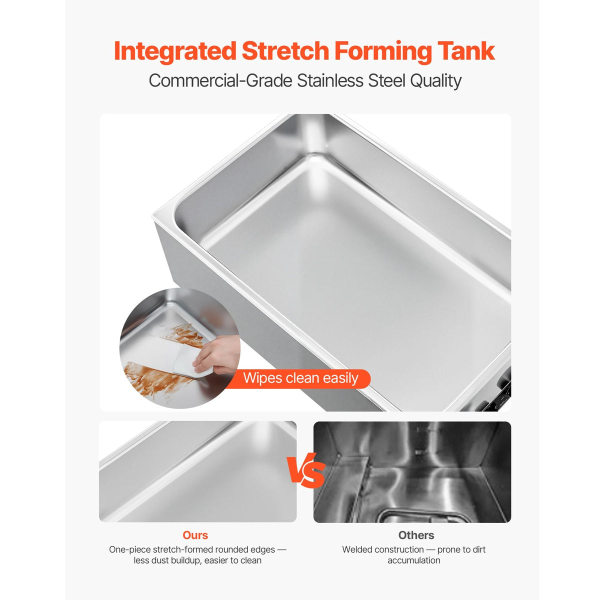 Commercial Food Warmer, 1200W Electric Stainless Steel Steam Food Warmer, Fast Heating Countertop Buffet Bain Marie with Three 1/3 Size Food Pans, for Catering, Restaurants, Parties & Buffets