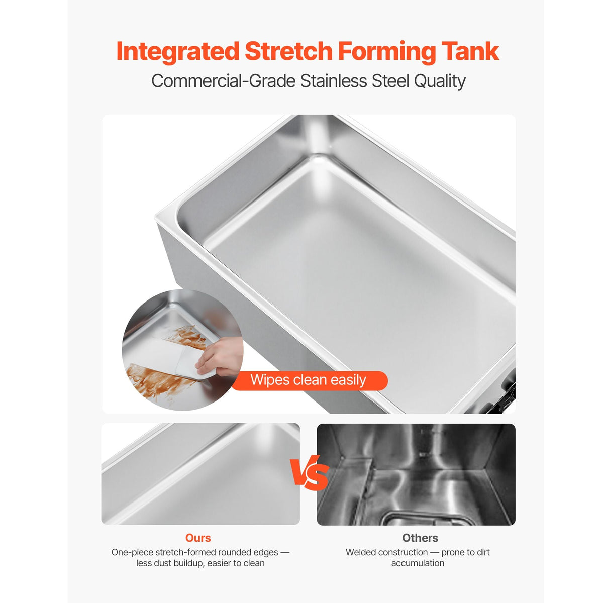Commercial Food Warmer, 1200W Electric Stainless Steel Steam Food Warmer, Fast Heating Countertop Buffet Bain Marie with Two 1/2 Size Food Pans, for Catering, Restaurants, Parties & Buffets