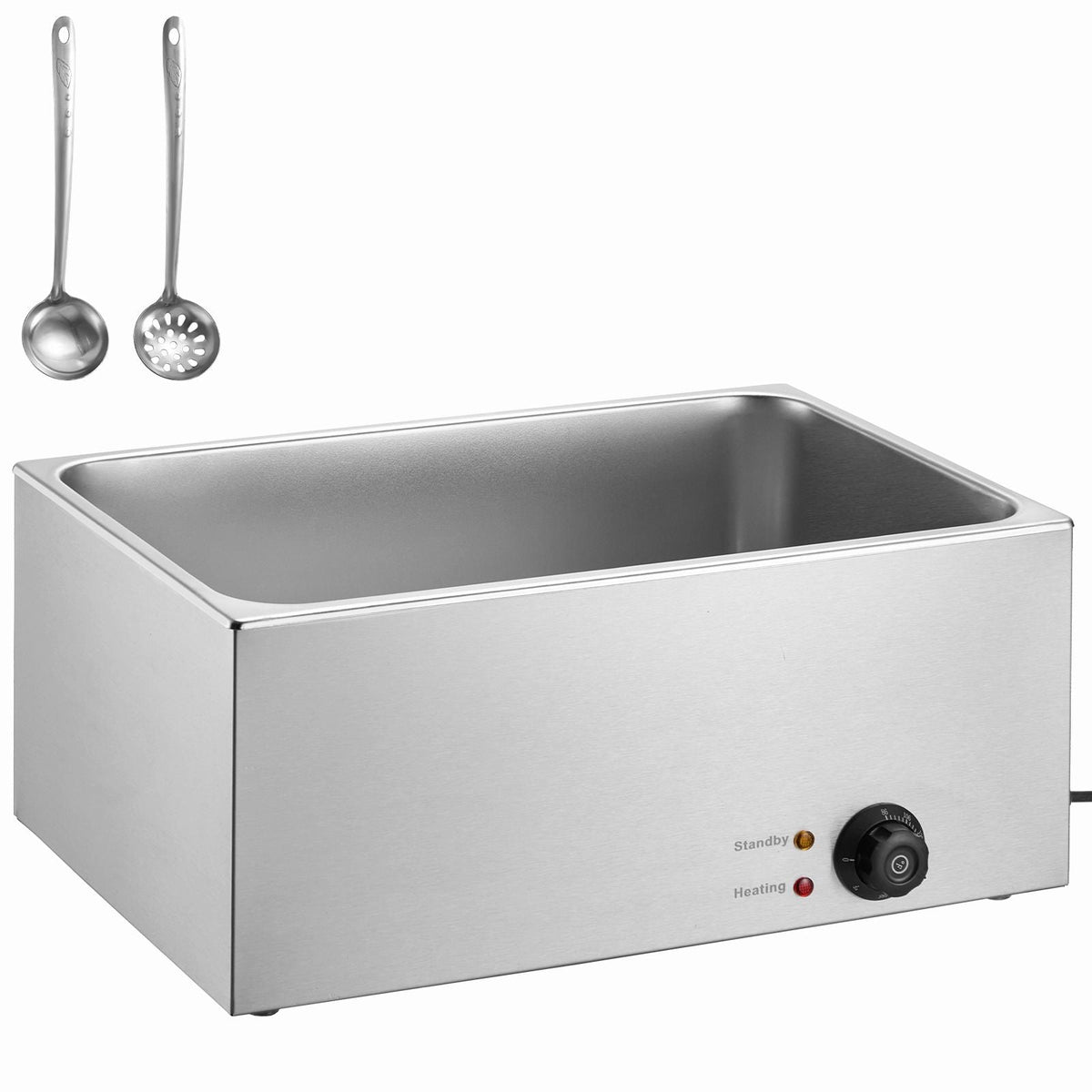 Commercial Food Warmer 19QT Bain Marie 1200W Electric Buffet Warmer Steam Table Food Warmer Countertop Stainless Steel Food Warmer Wet or Dry Use for Parties, Catering and Restaurant