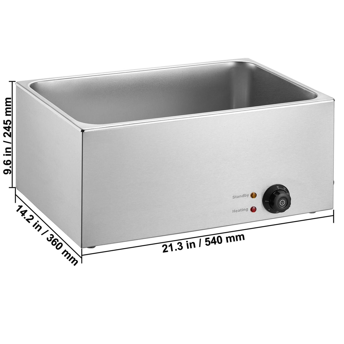 Commercial Food Warmer 19QT Bain Marie 1200W Electric Buffet Warmer Steam Table Food Warmer Countertop Stainless Steel Food Warmer Wet or Dry Use for Parties, Catering and Restaurant