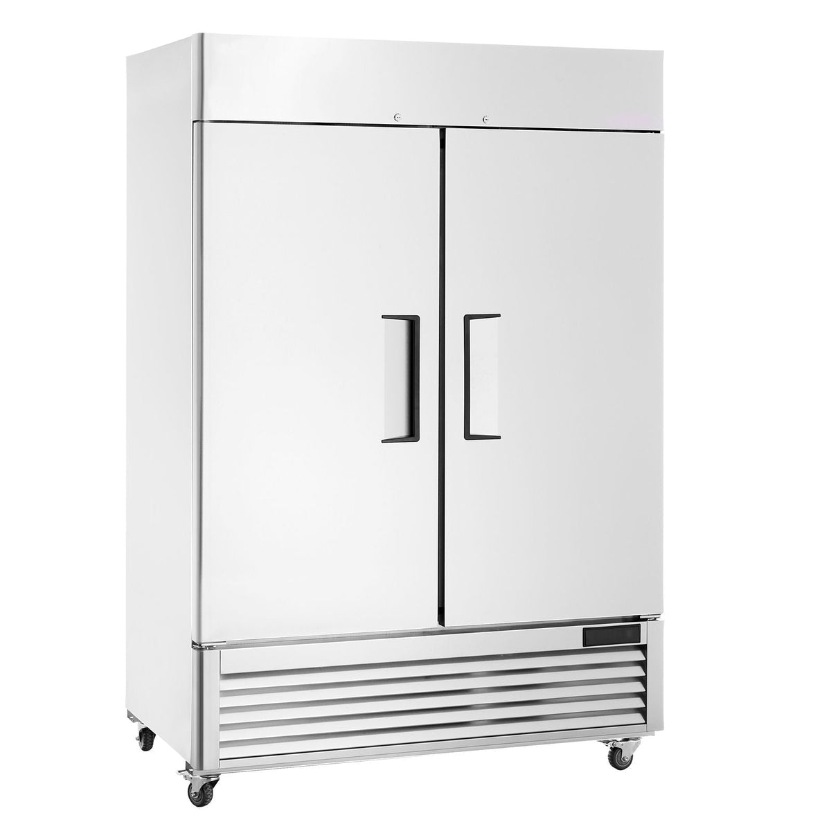 Commercial Freezer 44.21 Cu.ft, Reach In 54.4" W Upright Freezer 2 Doors, Auto-Defrost Stainless Steel Reach-in Freezer with 8 Adjustable Shelves, -13 to 5 F Temp Control, LED Lighting, 4 Wheels