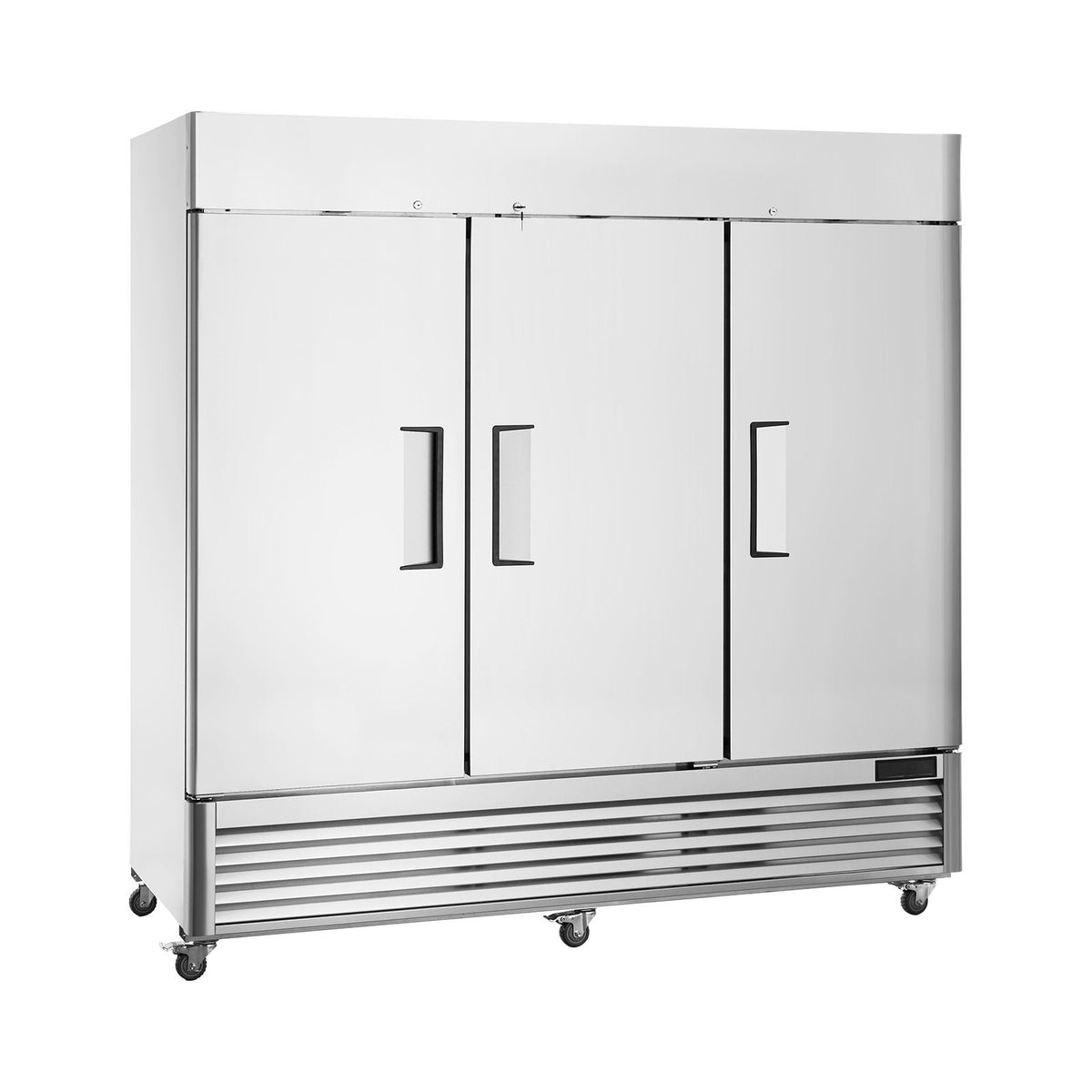 Commercial Freezer 60.42 Cu.ft, Reach In 82.5" W Upright Freezer 3 Doors, Auto-Defrost Stainless Steel Reach-in Freezer with 12 Adjustable Shelves, -13 to 5 F Temp Range, LED Lighting, 4 Wheels
