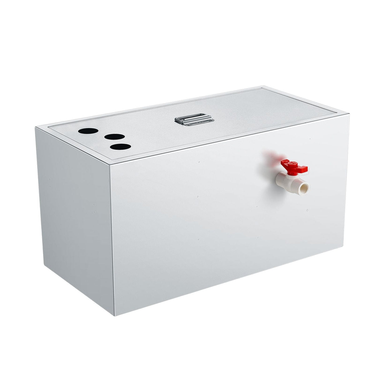 Commercial Grease Trap, 25 LBS Grease Interceptor, Top Inlet Interceptor, Under Sink Stainless Steel Grease Trap, 6.4 GPM Waste Water Oil-water Separator, for Restaurant Canteen Home Kitchen