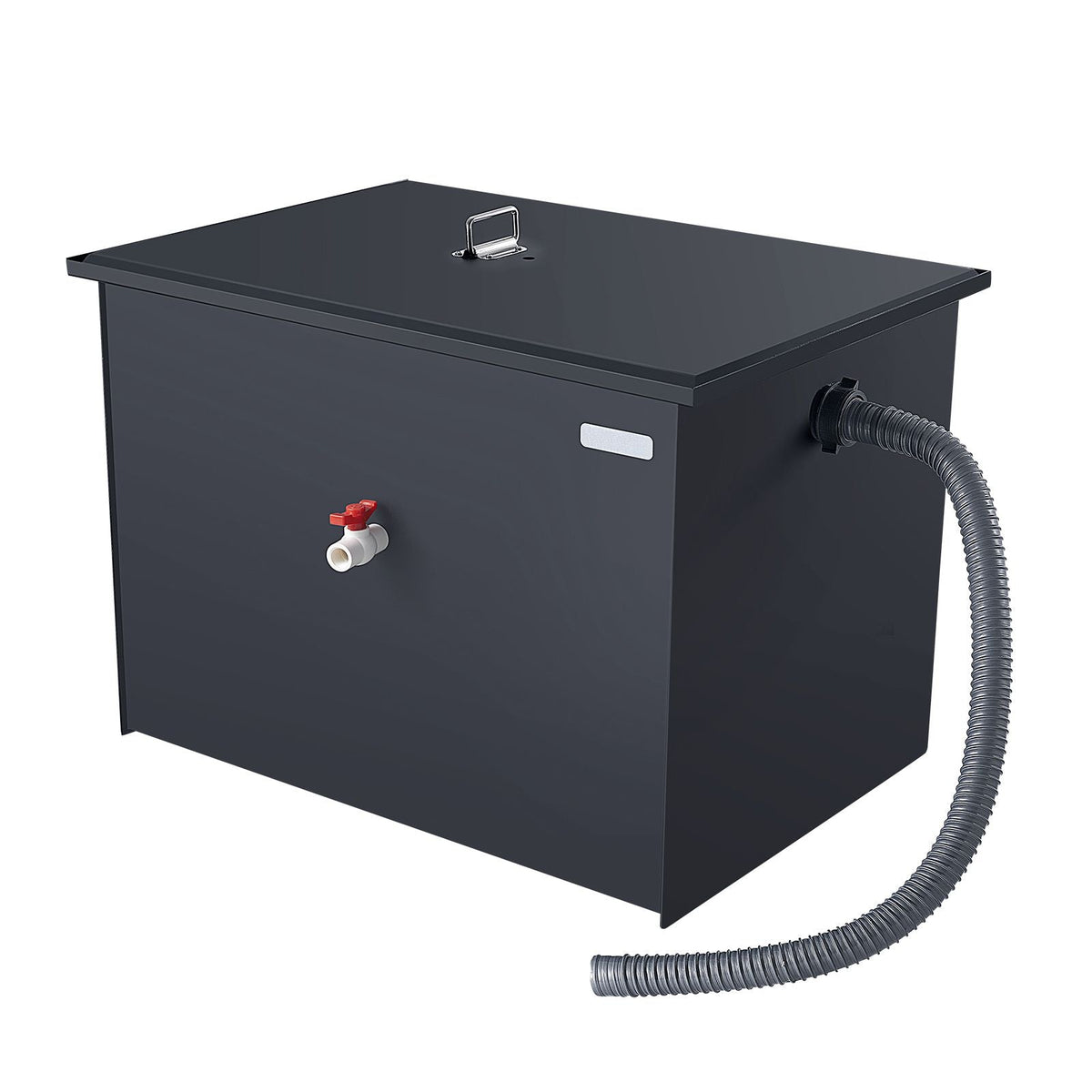 Commercial Grease Trap, 30 LBS Grease Interceptor, Side Inlet Interceptor, Under Sink Carbon Steel Grease Trap, 10.8 GPM Waste Water Oil-water Separator, for Restaurant Canteen Home Kitchen