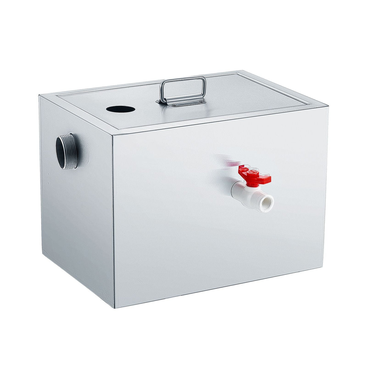 Commercial Grease Trap, 8 LBS Grease Interceptor, Top Inlet Interceptor, Under Sink Stainless Steel Grease Trap, 2.8 GPM Waste Water Oil-water Separator, for Restaurant Canteen Home Kitchen