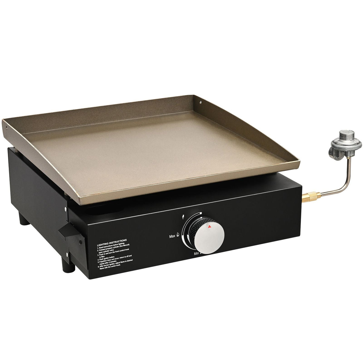 Commercial Griddle, 16.9" Heavy Duty Manual Flat Top Griddle, Countertop Gas Grill with Non-Stick Cooking Plate, Steel Natural Gas Griddle, 2-Burners Restaurant Portable Grill - 22,000 BTU
