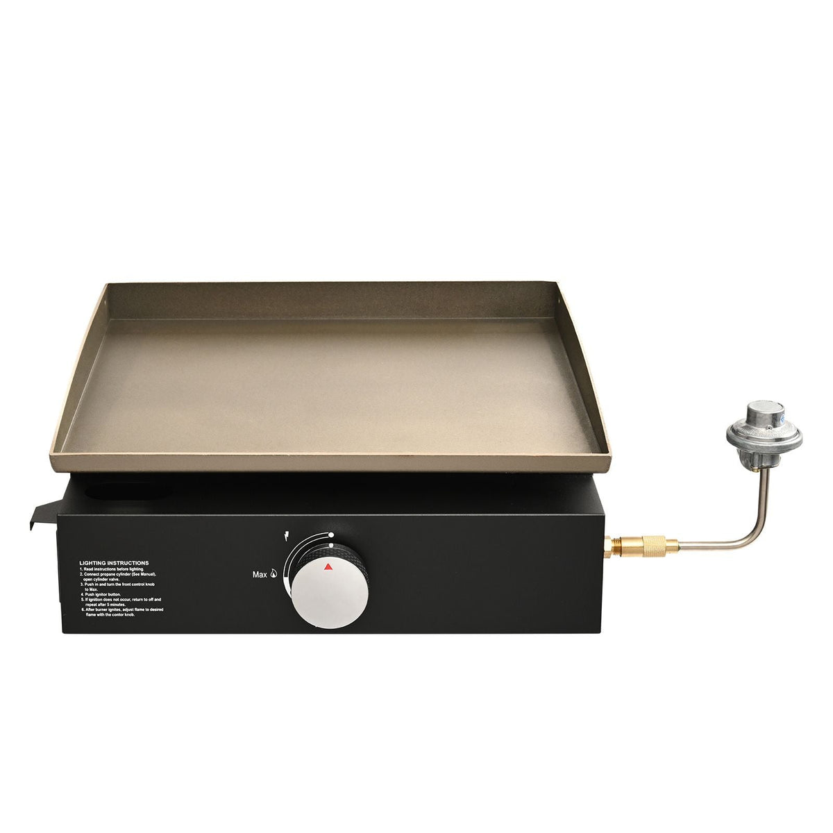 Commercial Griddle, 16.9" Heavy Duty Manual Flat Top Griddle, Countertop Gas Grill with Non-Stick Cooking Plate, Steel Natural Gas Griddle, 2-Burners Restaurant Portable Grill - 22,000 BTU