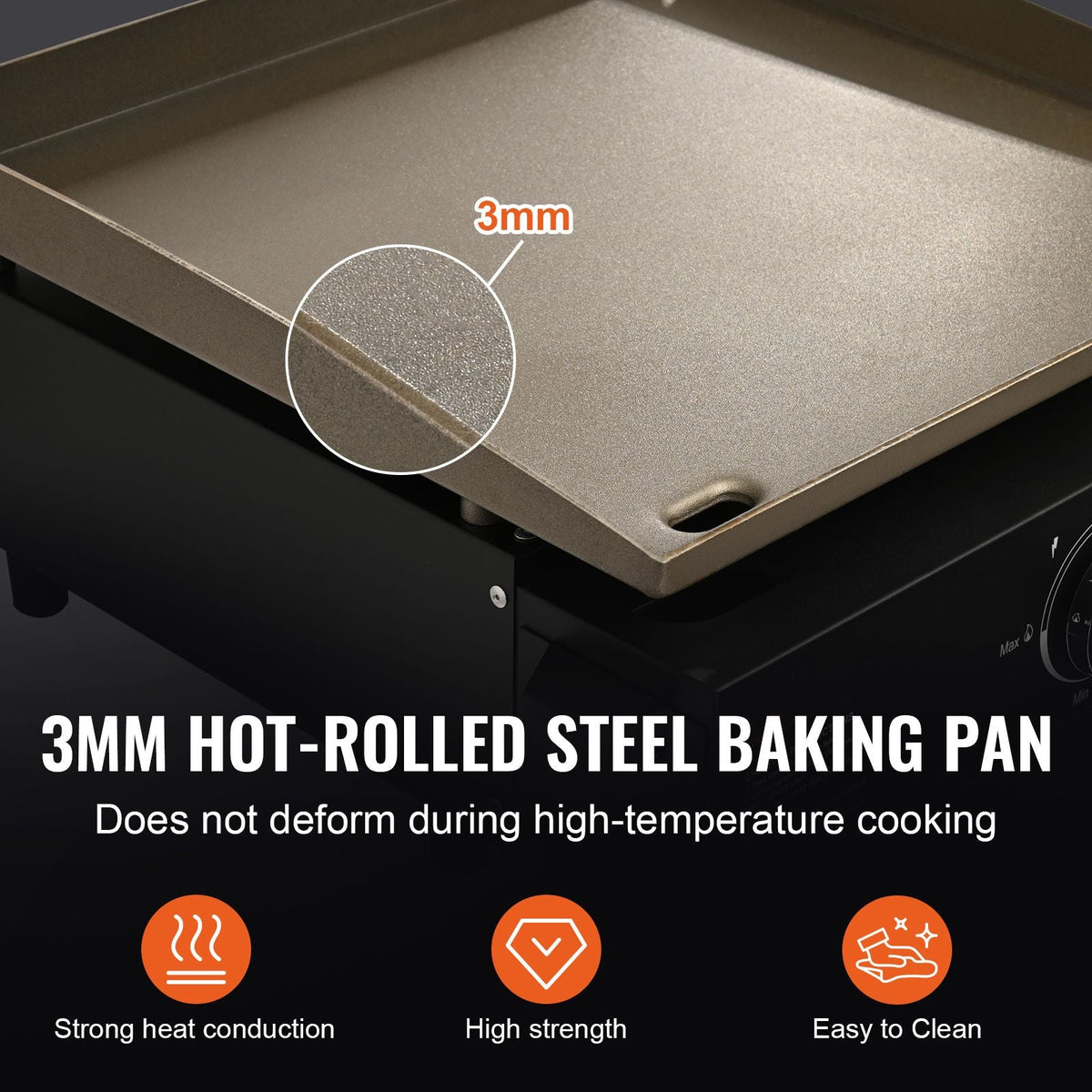 Commercial Griddle, 16.9" Heavy Duty Manual Flat Top Griddle, Countertop Gas Grill with Non-Stick Cooking Plate, Steel Natural Gas Griddle, 2-Burners Restaurant Portable Grill - 22,000 BTU