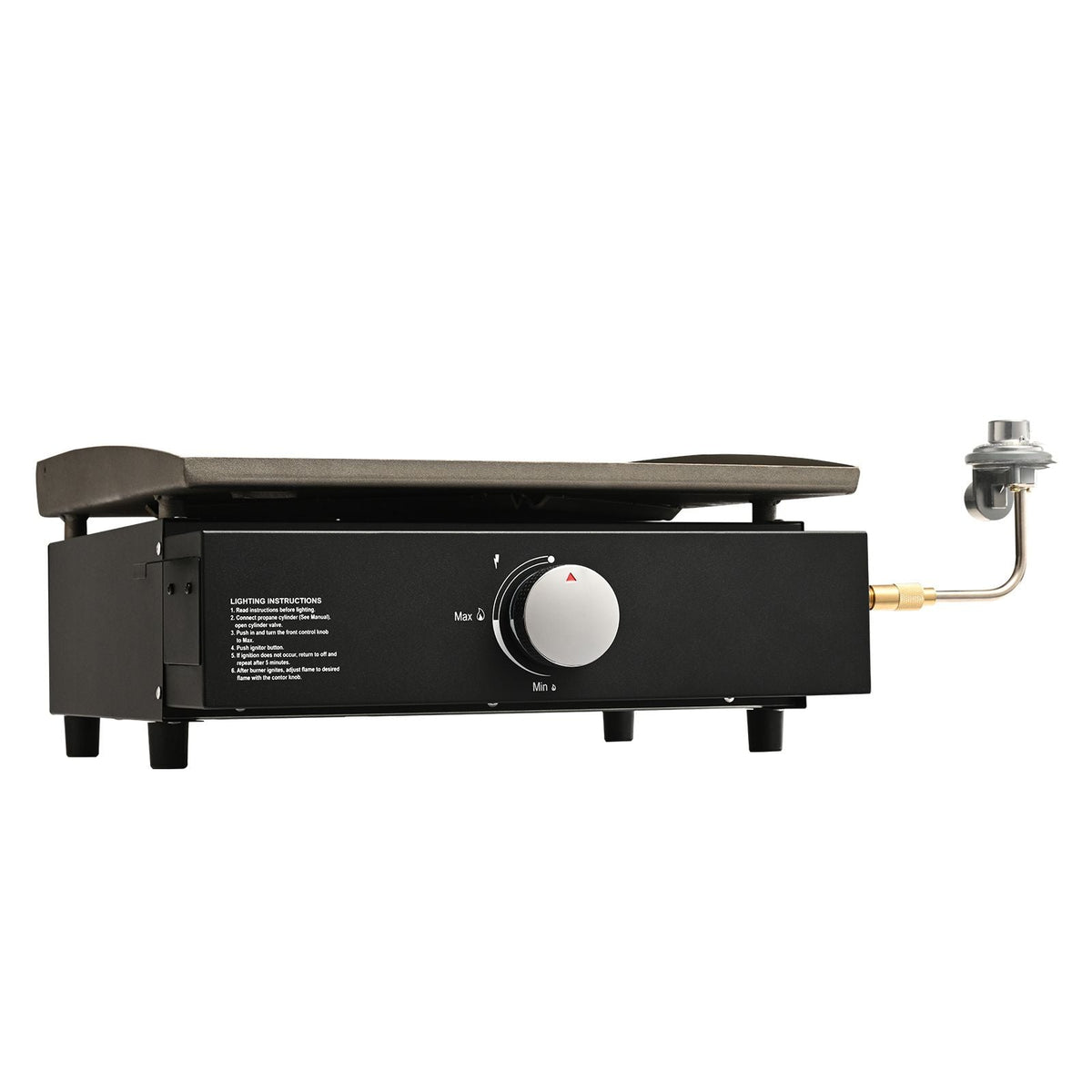 Commercial Griddle, 16.9" Heavy Duty Manual Flat Top Griddle, Countertop Gas Grill with Non-Stick Cooking Plate, Steel Natural Gas Griddle, 2-Burners Restaurant Portable Grill - 22,000 BTU