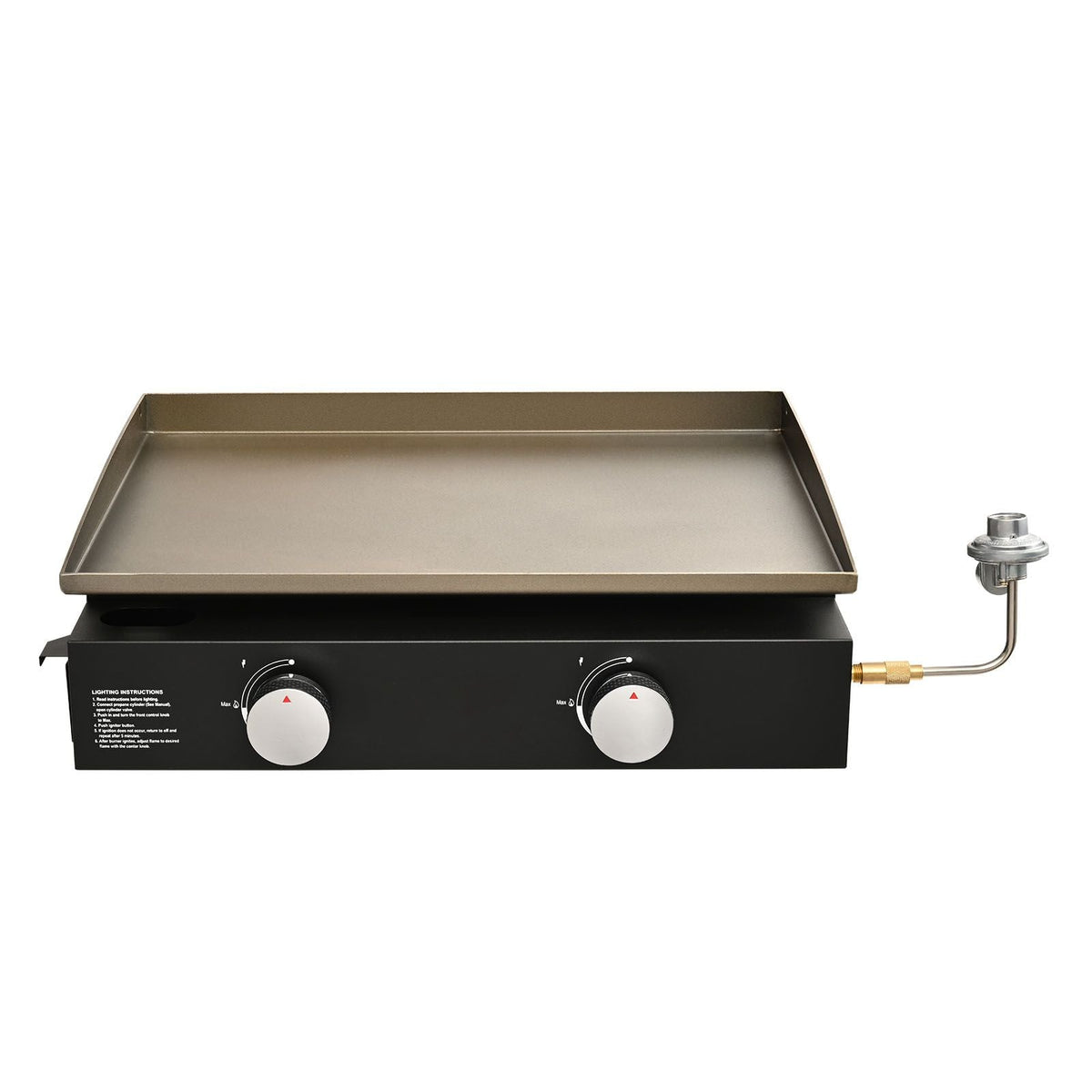 Commercial Griddle, 22.4" Heavy Duty Manual Flat Top Griddle, Countertop Gas Grill with Non-Stick Cooking Plate, Steel Natural Gas Griddle, H-Shaped Burner Restaurant Portable Grill, 13,000 BTU