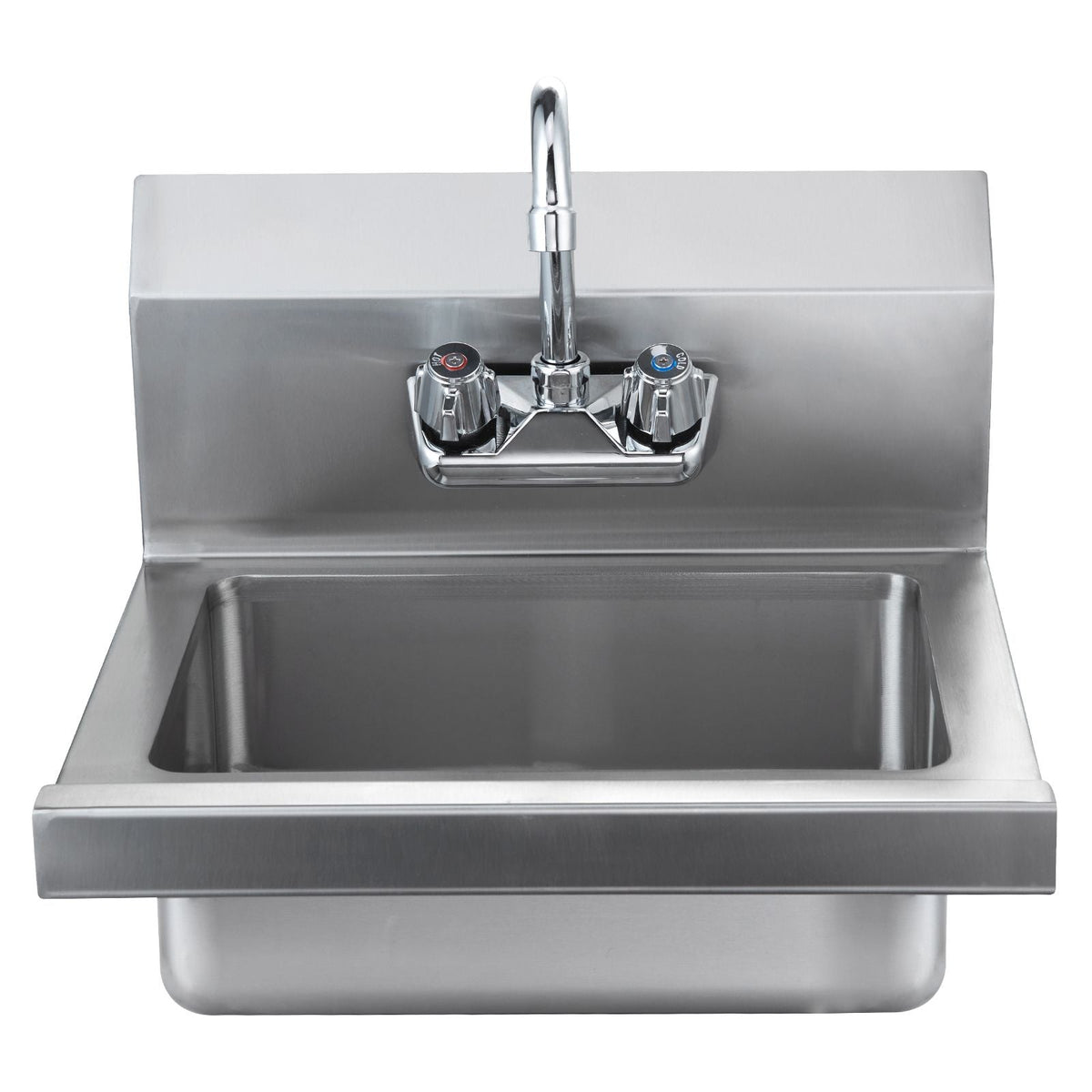 Commercial Hand Sink with Faucet, Stainless Steel Sink for Washing, Small Hand Washing Sink, Wall Mount Hand Basin, Utility Sink for Restaurant, Kitchen, Bar, Garage and Home, 17 x 12.8 inch