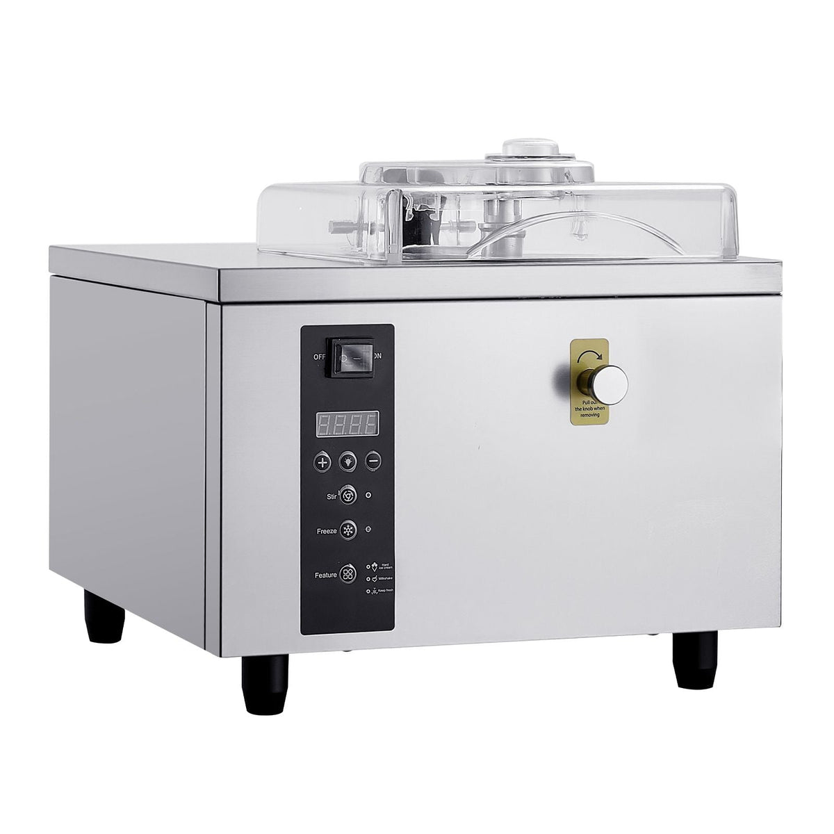 Commercial Hard Ice Cream Machine, 500W 1.32 Gal/Hour, Gelato Hard Serve Ice Cream Maker with 2.8L 304 Stainless Steel Cylinder, Auto Clean LED Panel High Productivity for Snack Bar Restaurants