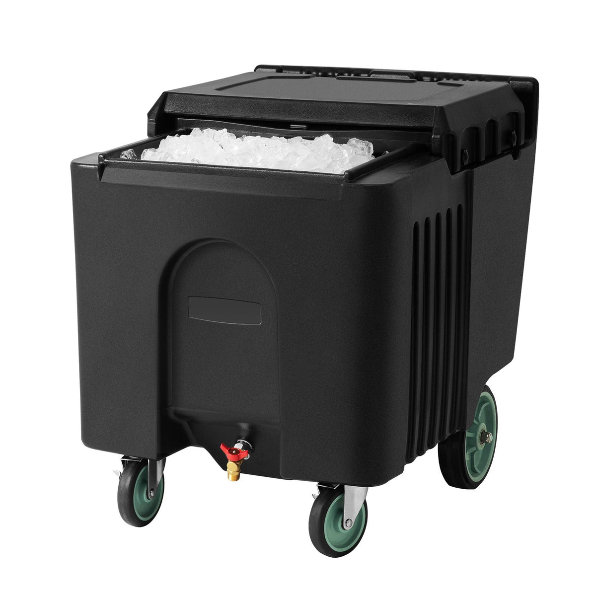 Commercial Ice Bin, 125 lbs Portable Ice Caddy, 31.5 x 22.8 x 29 inch Insulated Ice Carrier with 4 Wheels and Sliding Lid, Large Ice Bin for Catering, Kitchens, Bistros, Restaurants, and Bars