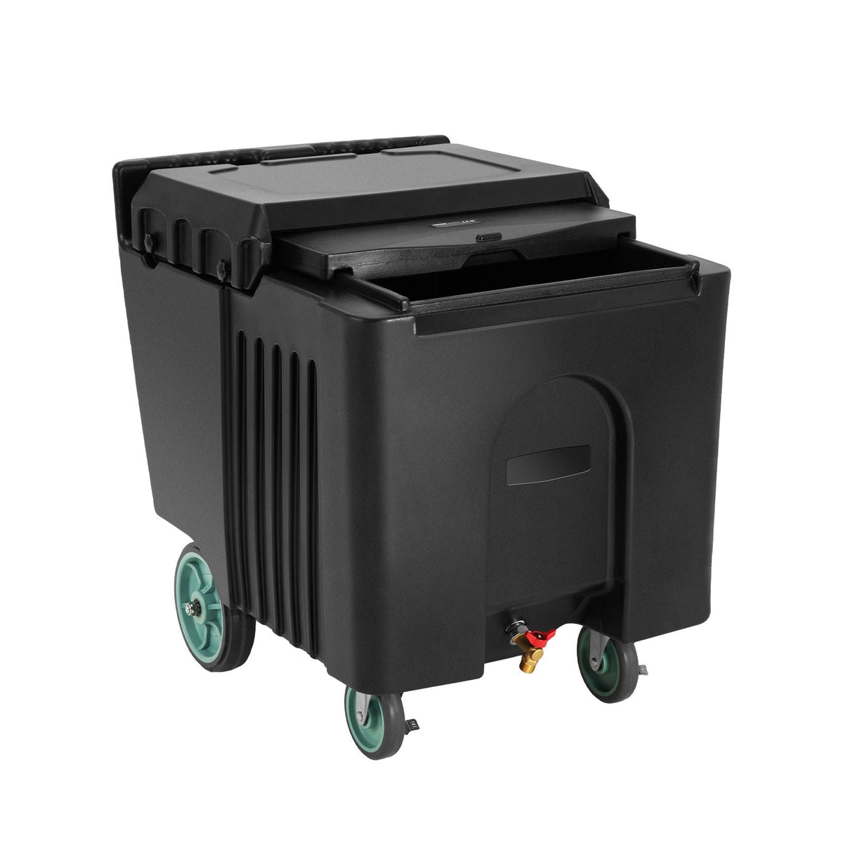 Commercial Ice Bin, 125 lbs Portable Ice Caddy, 31.5 x 22.8 x 29 inch Insulated Ice Carrier with 4 Wheels and Sliding Lid, Large Ice Bin for Catering, Kitchens, Bistros, Restaurants, and Bars