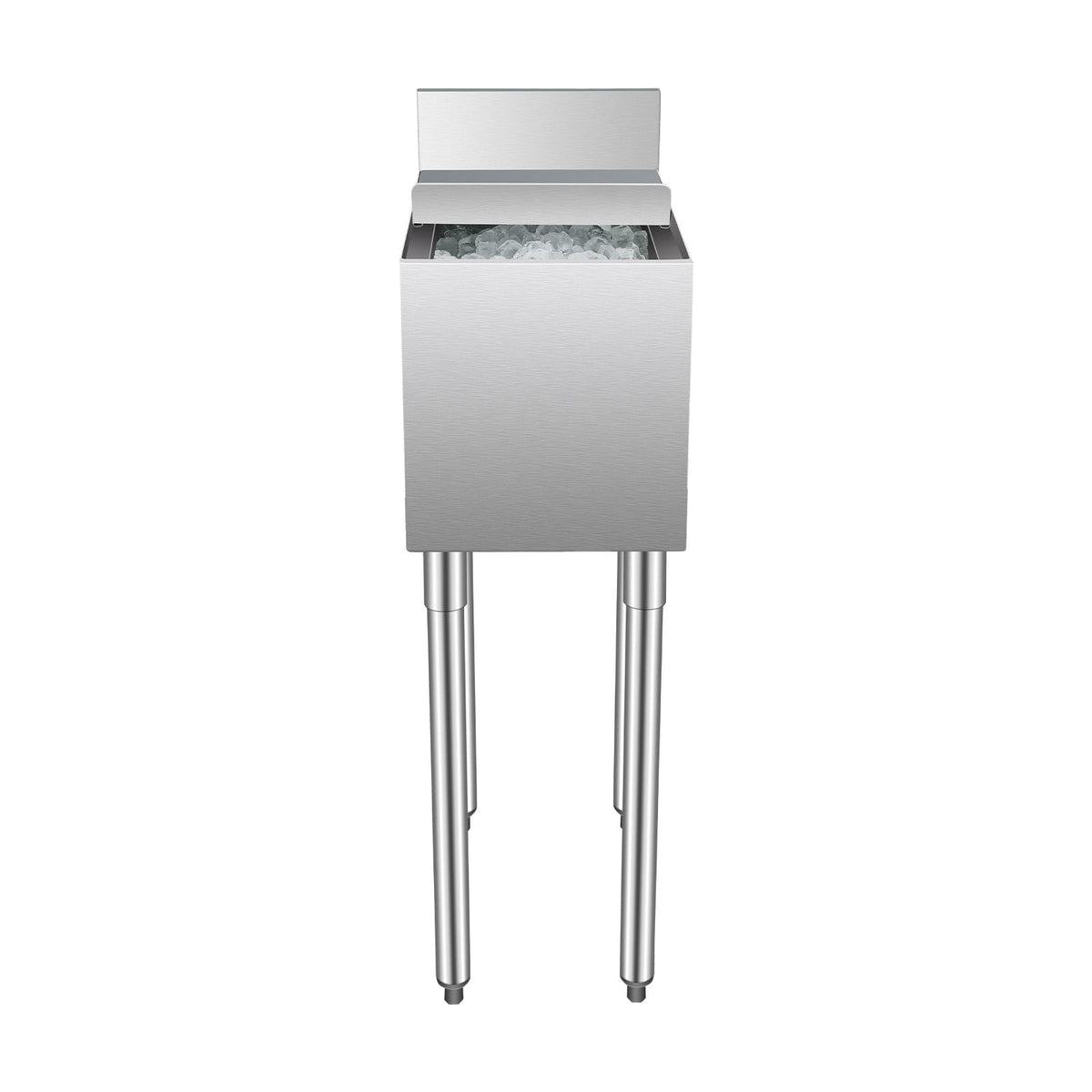 Commercial Ice Bin, 28 L Underbar Ice Bin, 12 x 19 x 37 in Stainless Steel Ice Chest with Sliding Lid, Bottle Holders, Adjustable Bullet Feet, Cooler Cart Cocktail Unit for Bar Restaurant Pub