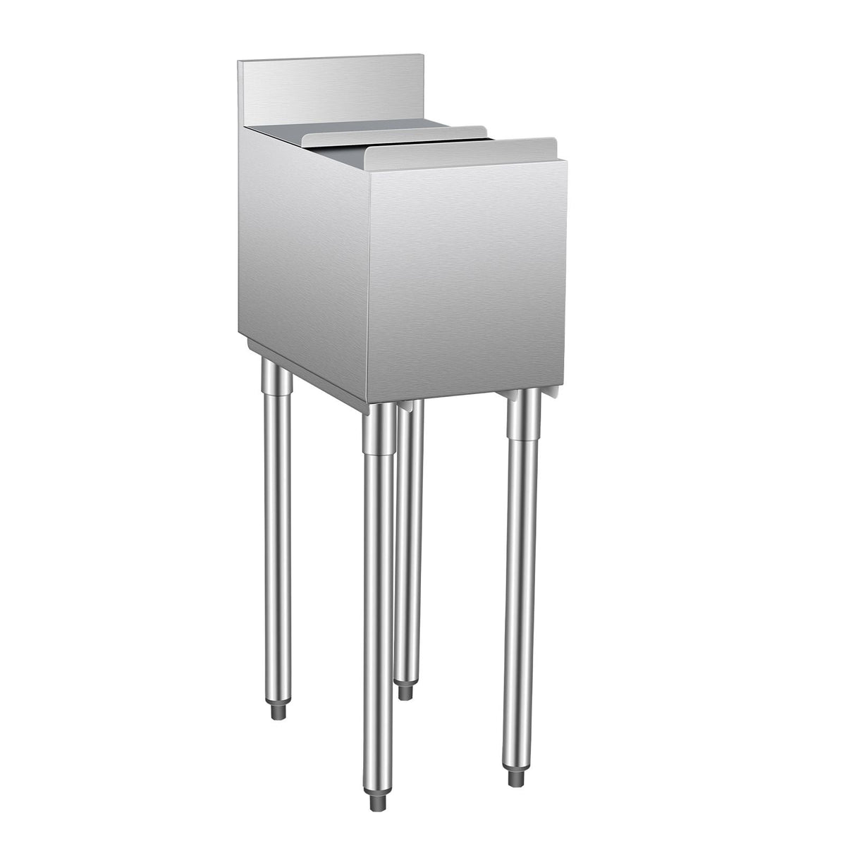 Commercial Ice Bin, 28 L Underbar Ice Bin, 12 x 19 x 37 in Stainless Steel Ice Chest with Sliding Lid, Bottle Holders, Adjustable Bullet Feet, Cooler Cart Cocktail Unit for Bar Restaurant Pub