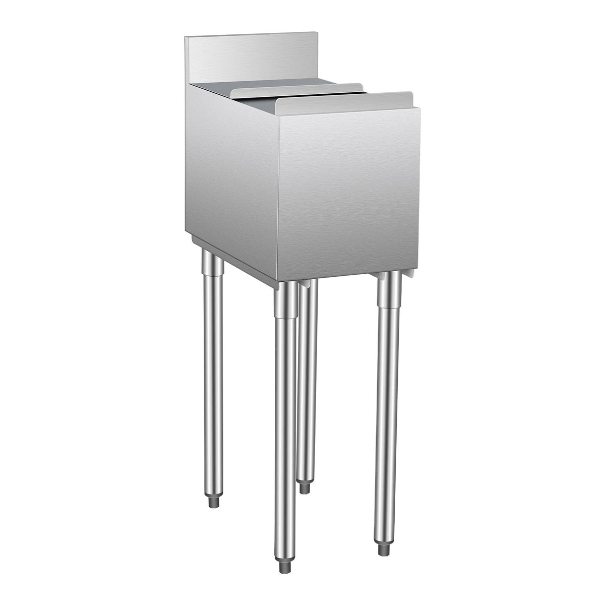 Commercial Ice Bin, 28 L Underbar Ice Bin, 12 x 19 x 37 in Stainless Steel Ice Chest with Sliding Lid, Bottle Holders, Adjustable Bullet Feet, Cooler Cart Cocktail Unit for Bar Restaurant Pub