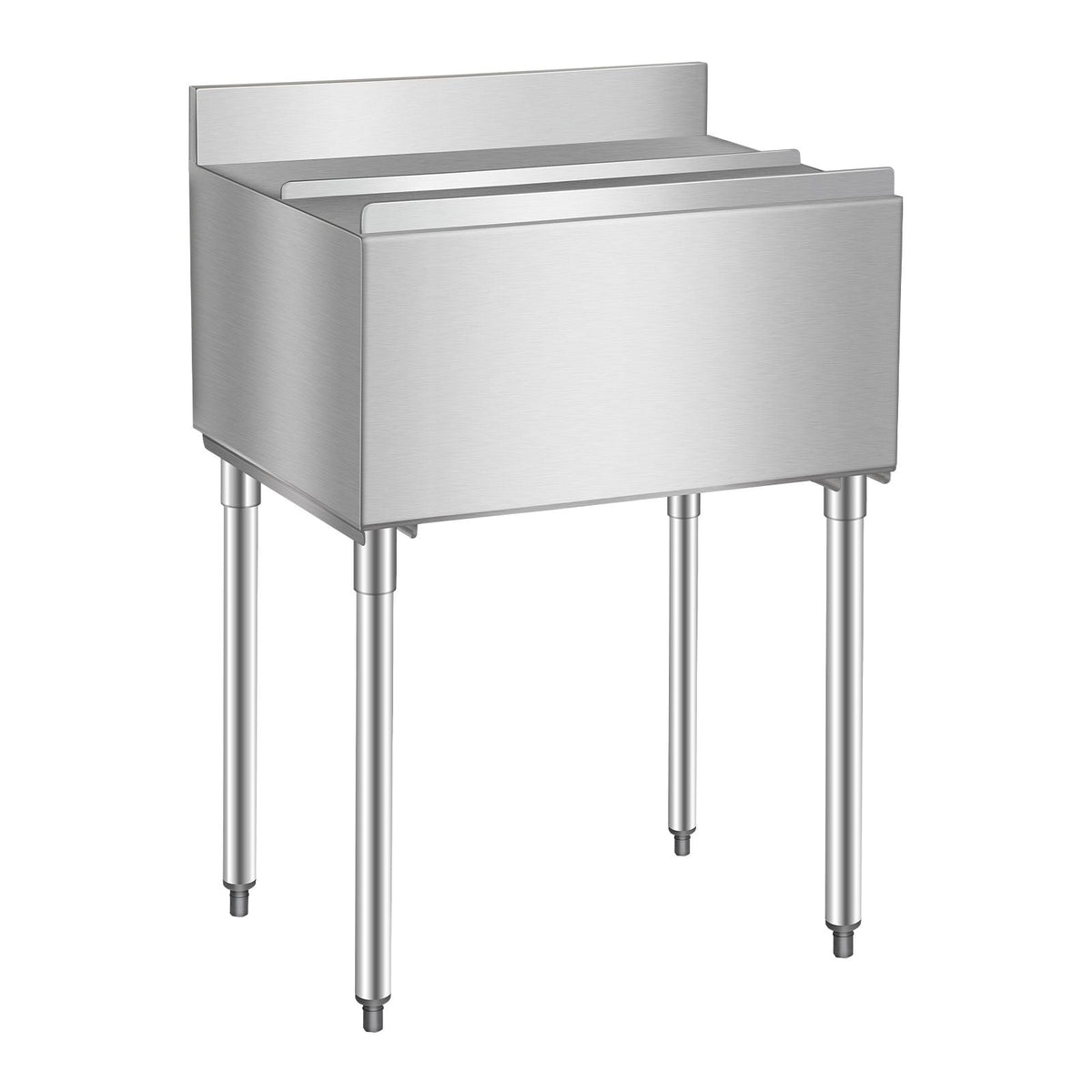 Commercial Ice Bin, 78.4 L Underbar Ice Bin, 30 x 19 x 37 in Stainless Steel Ice Chest with Sliding Lid, Bottle Holders, Adjustable Bullet Feet, Cooler Cart Cocktail Unit for Bar Restaurant Pub
