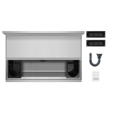 Commercial Ice Bin, 78.4 L Underbar Ice Bin, 30 x 19 x 37 in Stainless Steel Ice Chest with Sliding Lid, Bottle Holders, Adjustable Bullet Feet, Cooler Cart Cocktail Unit for Bar Restaurant Pub