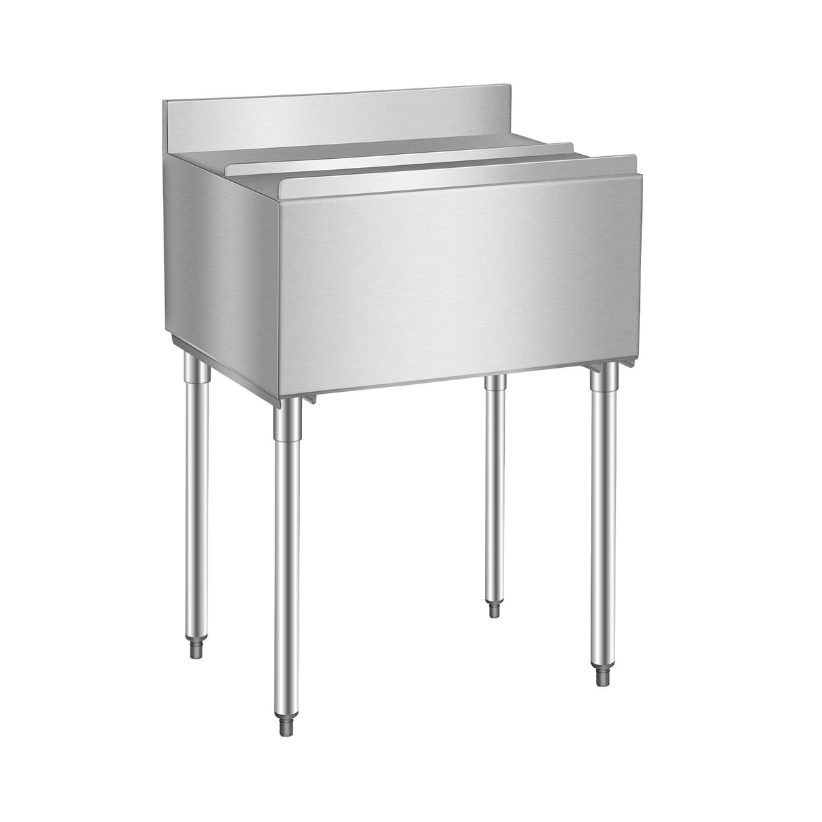 Commercial Ice Bin, 78.4 L Underbar Ice Bin, 30 x 19 x 37 in Stainless Steel Ice Chest with Sliding Lid, Bottle Holders, Adjustable Bullet Feet, Cooler Cart Cocktail Unit for Bar Restaurant Pub