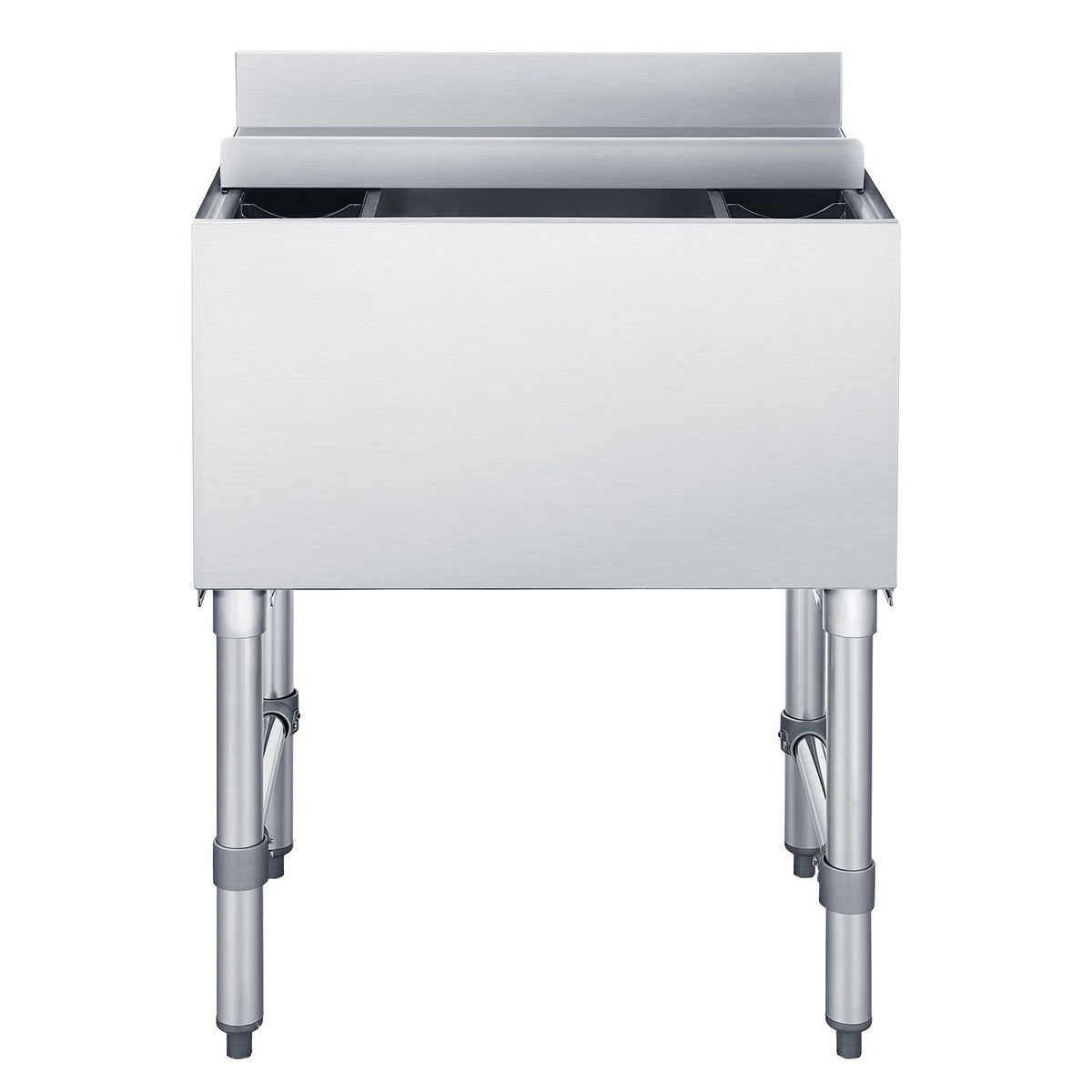 Commercial Ice Bin, 82.9 Qt Max Capacity, 30 x 19 x 33 Inch Stainless Steel Ice Chest with Sliding Lid and Bottle Holders, Cooler Cart Cocktail Unit for Bar Restaurant Pub, NSF Certified