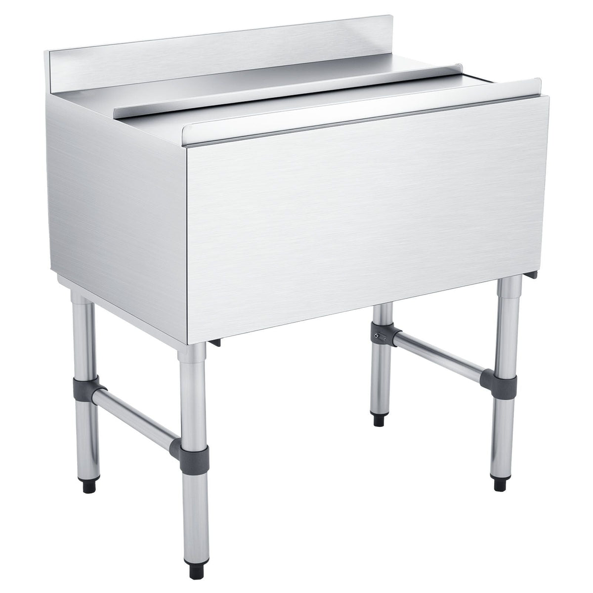 Commercial Ice Bin, 82.9 Qt Max Capacity, 30 x 19 x 33 Inch Stainless Steel Ice Chest with Sliding Lid and Bottle Holders, Cooler Cart Cocktail Unit for Bar Restaurant Pub, NSF Certified