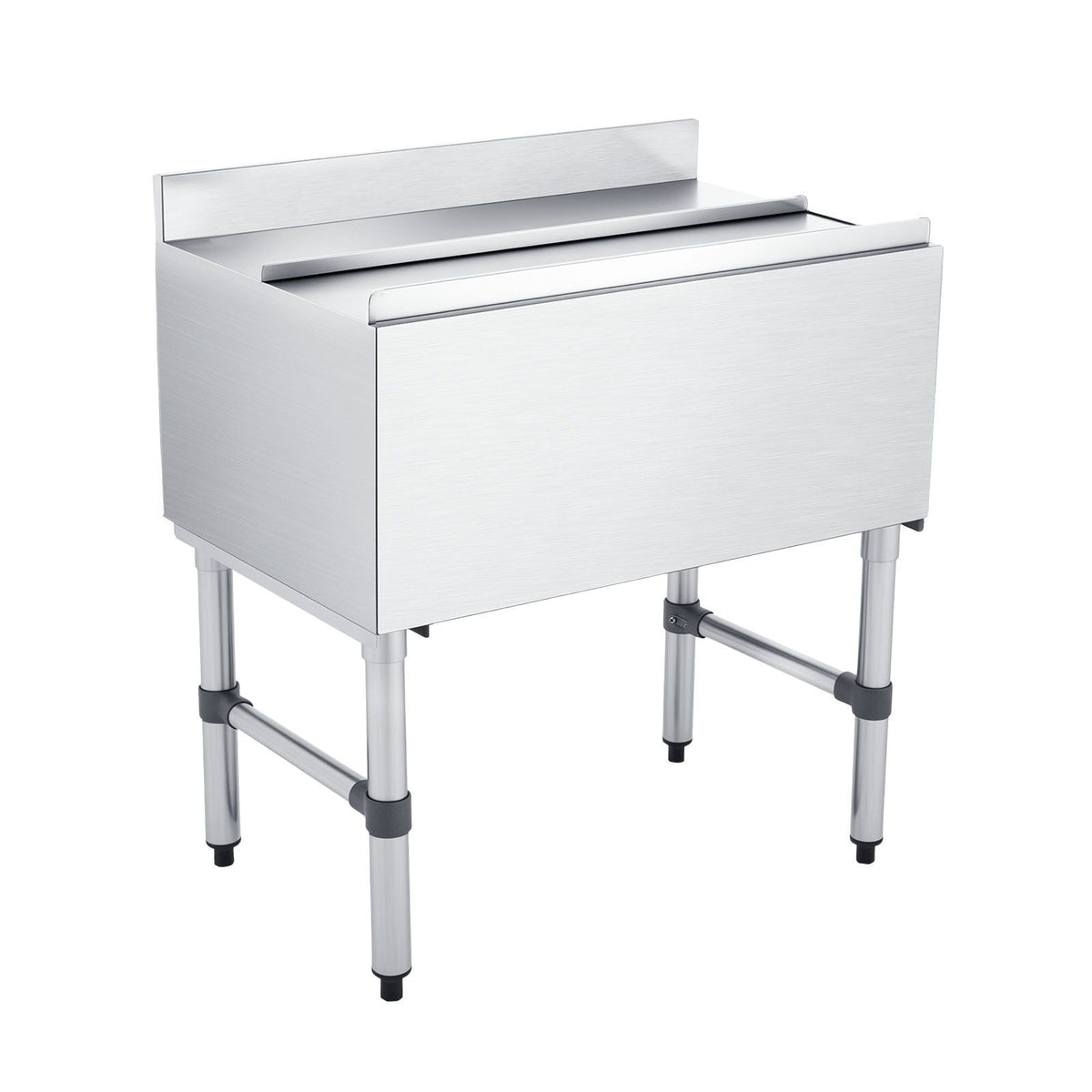 Commercial Ice Bin, 82.9 Qt Max Capacity, 30 x 19 x 33 Inch Stainless Steel Ice Chest with Sliding Lid and Bottle Holders, Cooler Cart Cocktail Unit for Bar Restaurant Pub, NSF Certified