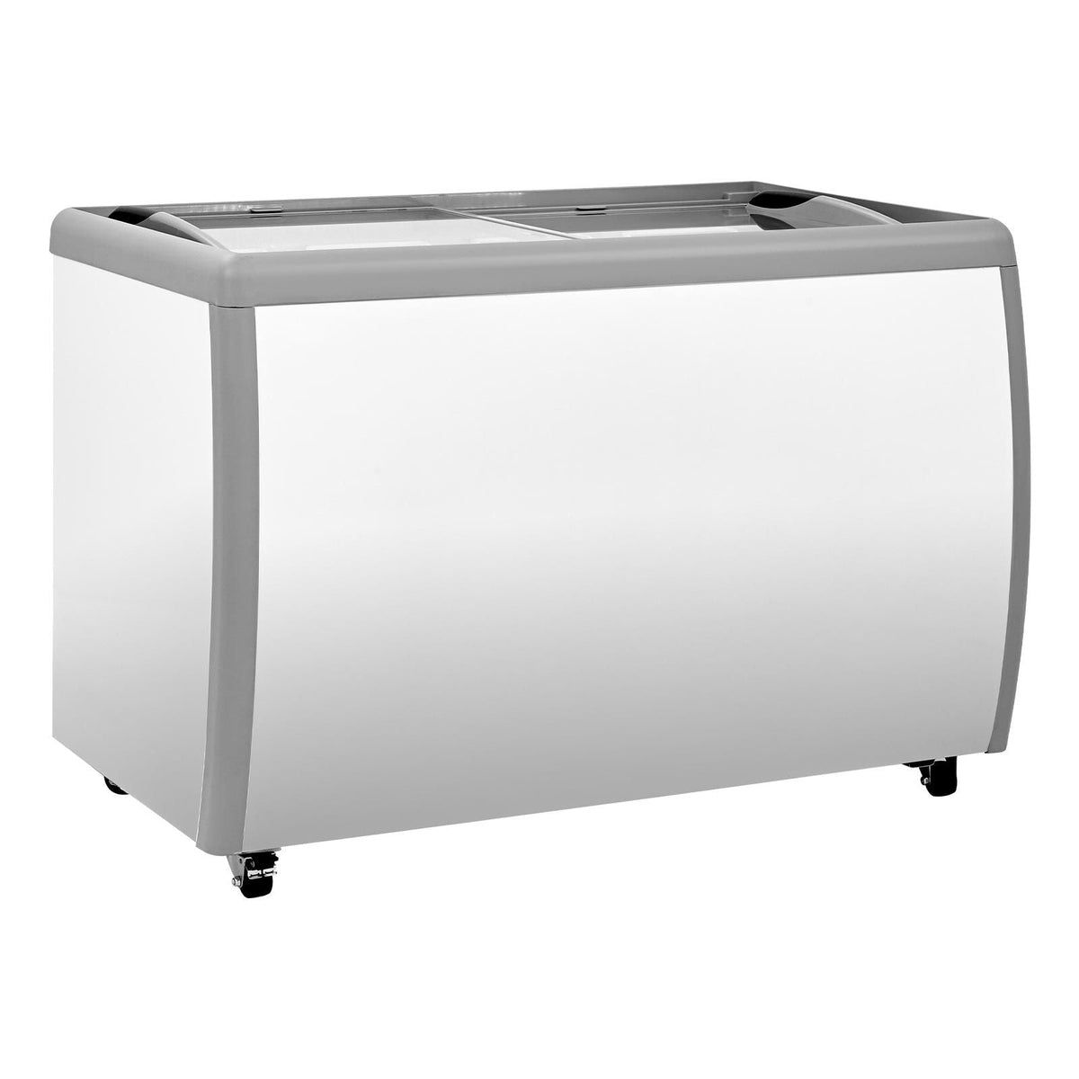 Commercial Ice Cream Display Case, 13.1 Cu.ft Chest Freezer, Restaurant Gelato Dipping Cabinet Top Deep Freezer with Locking Casters, Sliding Glass Door, LED Lighting, Hold 8 Ice Cream Tubs