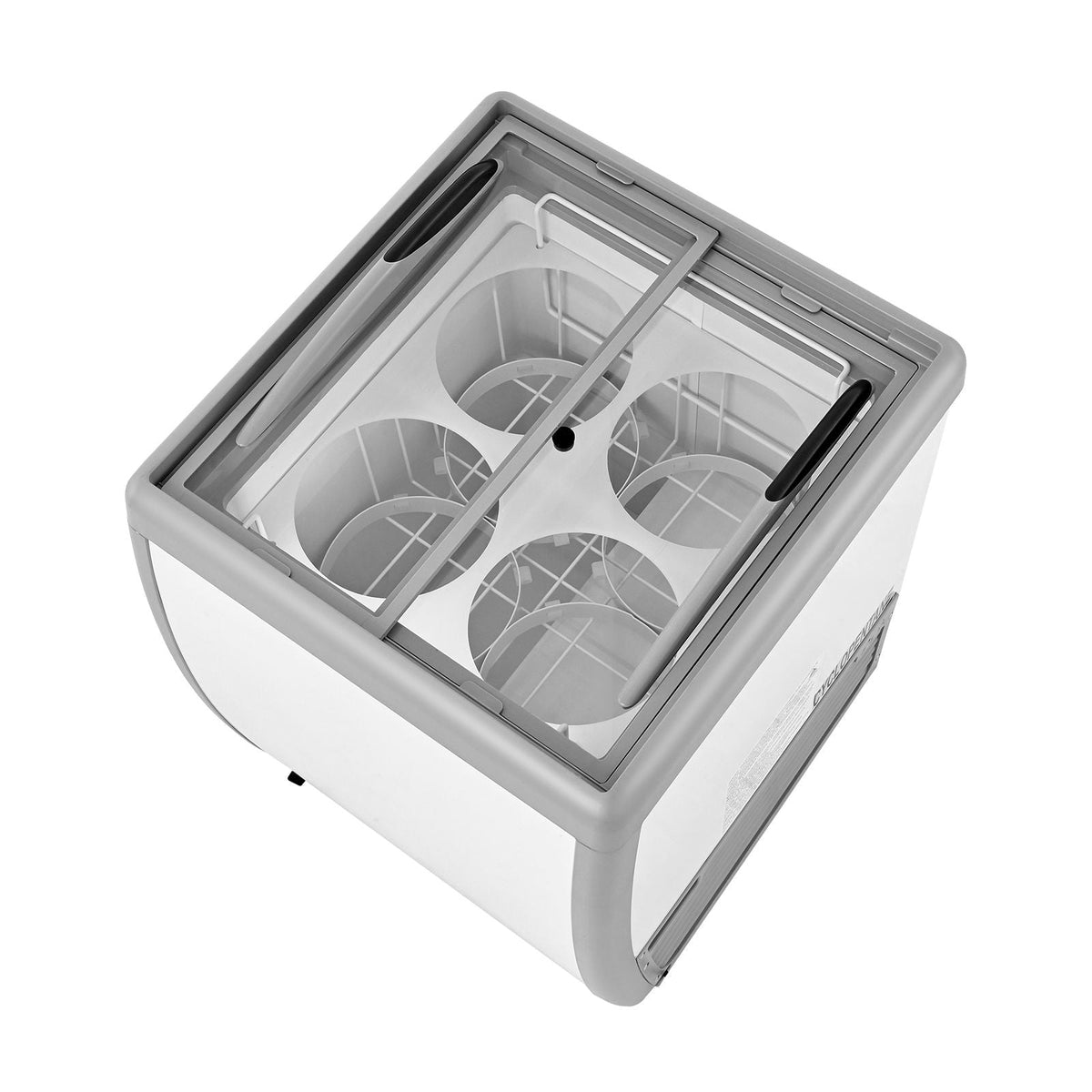 Commercial Ice Cream Display Case, 5.6 Cu.ft Chest Freezer, Restaurant Gelato Dipping Cabinet Top Deep Freezer with Locking Casters, Sliding Glass Door, LED Lighting, Hold 4 Ice Cream Tubs