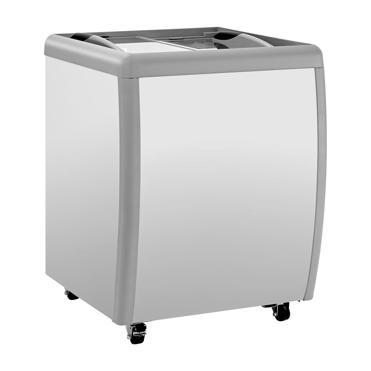 Commercial Ice Cream Display Case, 5.6 Cu.ft Chest Freezer, Restaurant Gelato Dipping Cabinet Top Deep Freezer with Locking Casters, Sliding Glass Door, LED Lighting, Hold 4 Ice Cream Tubs