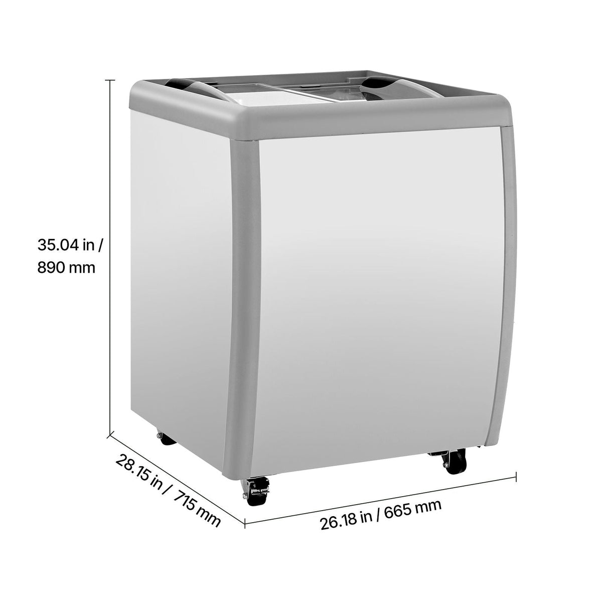 Commercial Ice Cream Display Case, 5.6 Cu.ft Chest Freezer, Restaurant Gelato Dipping Cabinet Top Deep Freezer with Locking Casters, Sliding Glass Door, LED Lighting, Hold 4 Ice Cream Tubs