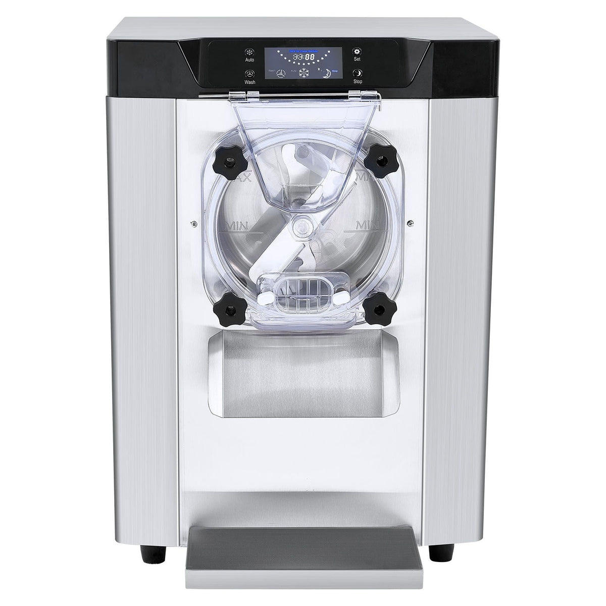 Commercial Ice Cream Machine, 12 L/H Yield, 1713W Single Flavor Countertop Hard Serve Ice Cream Maker, 4.5L Stainless Steel Cylinder, LED Panel Auto Clean Pre-cooling, for Restaurant Snack Bars