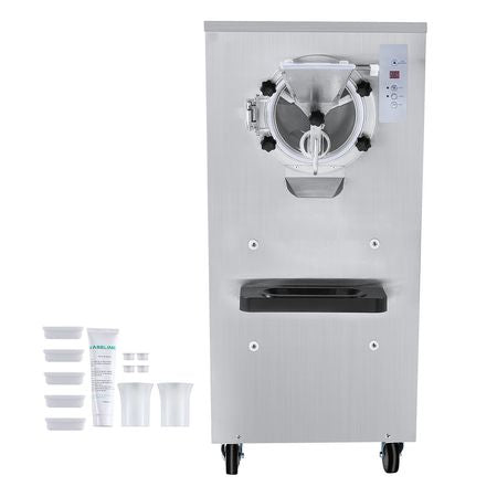 Commercial Ice Cream Machine, 20-25L/H Yield, 2400W 1-Flavor Hard Serve Ice Cream Maker, 8L Stainless Steel Cylinder, Digital Display Auto Clean Adjustable Hardness, for Restaurant Snack Bars