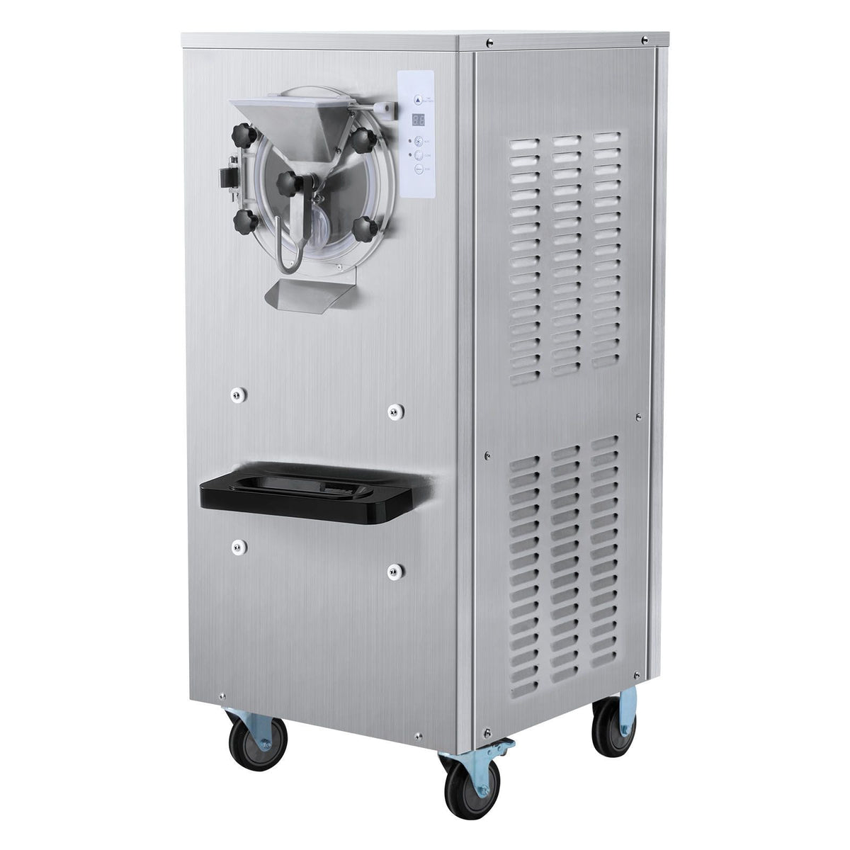 Commercial Ice Cream Machine, 20-25L/H Yield, 2400W 1-Flavor Hard Serve Ice Cream Maker, 8L Stainless Steel Cylinder, Digital Display Auto Clean Adjustable Hardness, for Restaurant Snack Bars