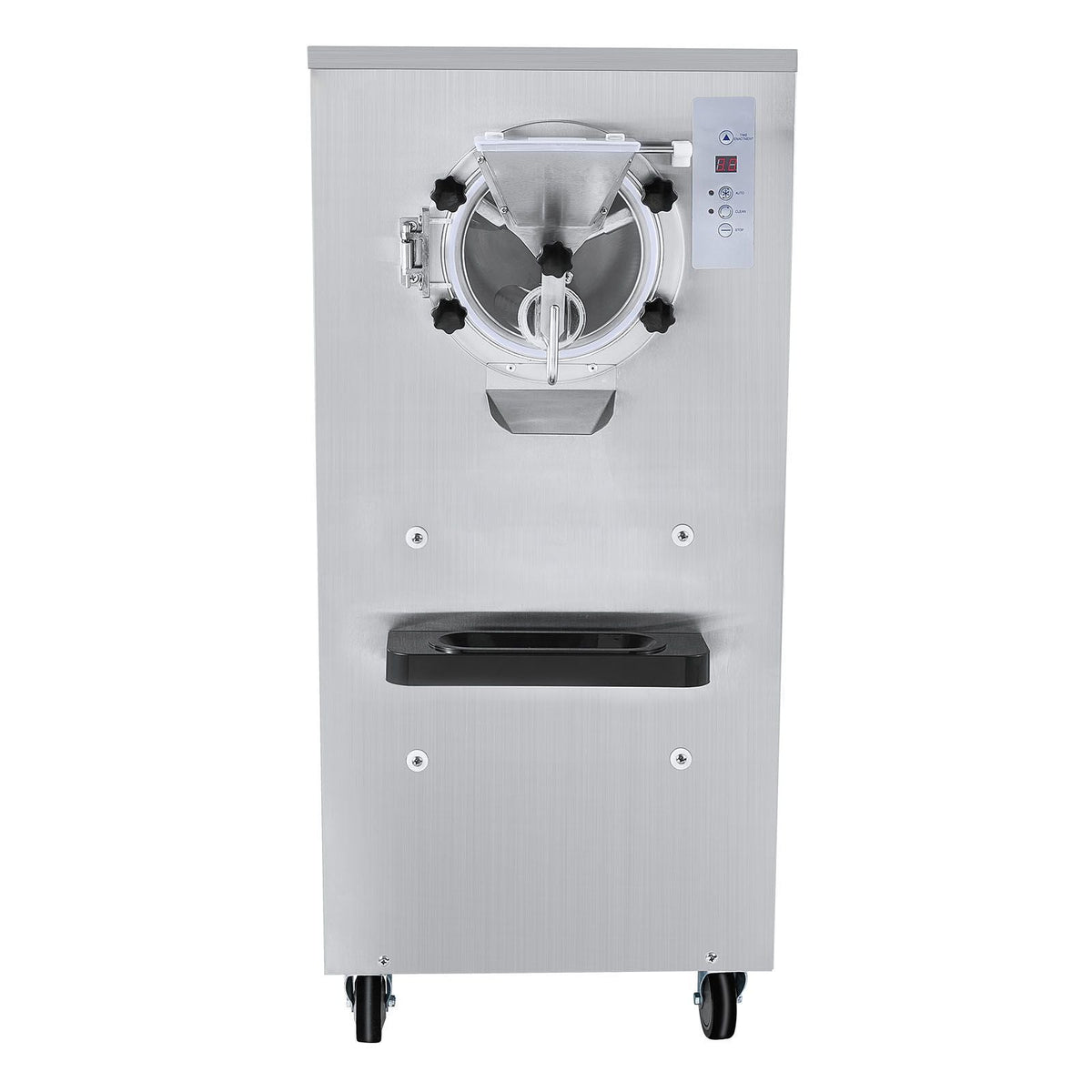 Commercial Ice Cream Machine, 20-25L/H Yield, 2400W 1-Flavor Hard Serve Ice Cream Maker, 8L Stainless Steel Cylinder, Digital Display Auto Clean Adjustable Hardness, for Restaurant Snack Bars