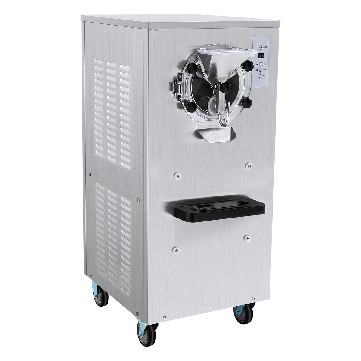 Commercial Ice Cream Machine, 20-25L/H Yield, 2400W 1-Flavor Hard Serve Ice Cream Maker, 8L Stainless Steel Cylinder, Digital Display Auto Clean Adjustable Hardness, for Restaurant Snack Bars