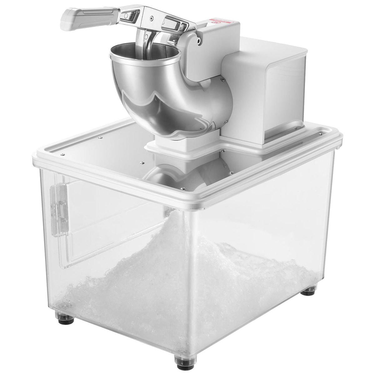 Commercial Ice Crusher 661LBS/H, 350W Electric Snow Cone Machine with 4 Blades, 1400RPM Stainless Steel Shaved Ice Machine with 11 Gal Crushed-Ice Box, for Family Restaurants Bars, White