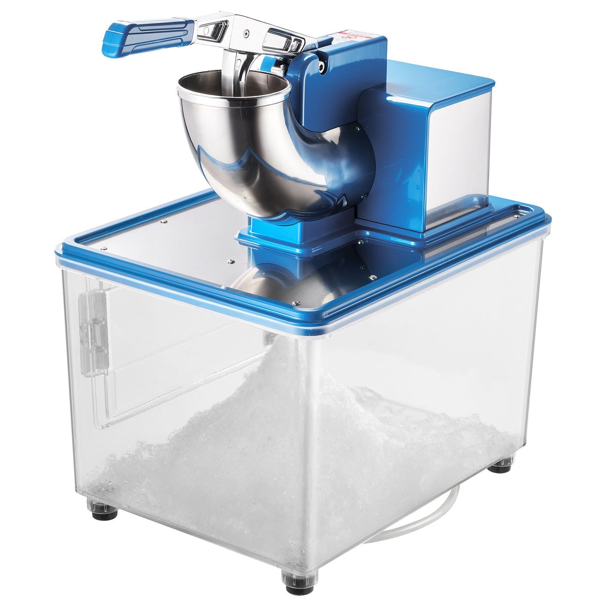 Commercial Ice Crusher 661LBS/H, 350W Electric Snow Cone Machine with 4 Blades, 2000RPM Stainless Steel Shaved Ice Machine with 11 Gal Crushed-Ice Box, for Family Restaurants Bars, Blue
