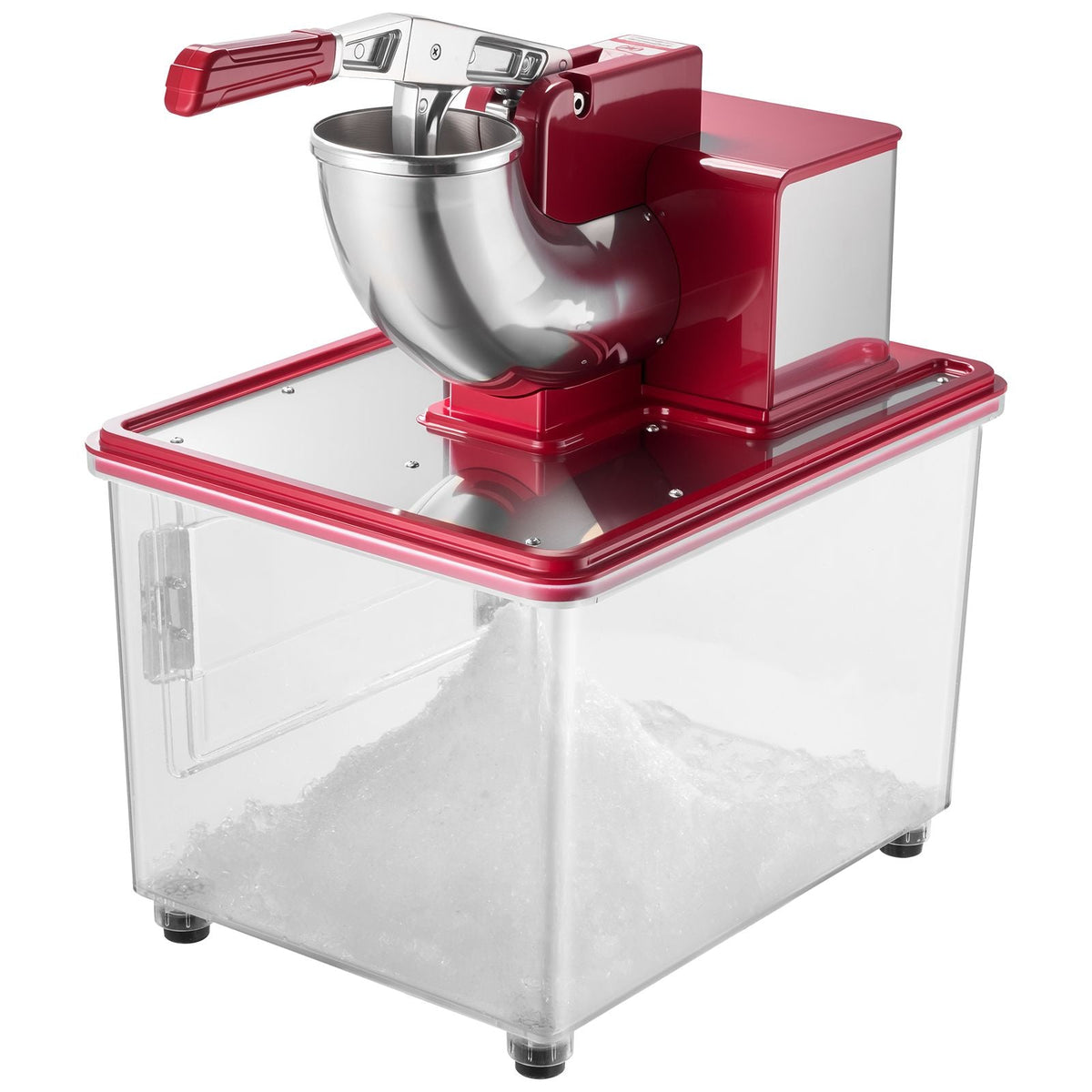 Commercial Ice Crusher 661LBS/H, 350W Electric Snow Cone Machine with 4 Blades, 2000RPM Stainless Steel Shaved Ice Machine with 11 Gal Crushed-Ice Box, for Family Restaurants Bars, Red