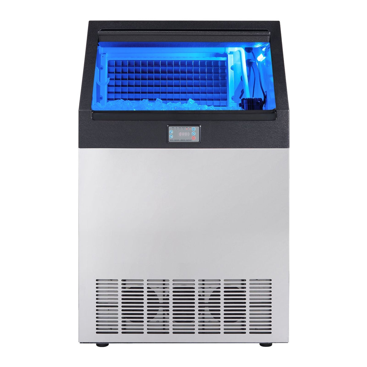 Commercial Ice Maker, 265lbs/24H, Ice Maker Machine, 126 Ice Cubes in 12-15 Minutes, Freestanding Cabinet Ice Maker with 88lbs Storage Capacity LED Digital Display, for Home Office Restaurant