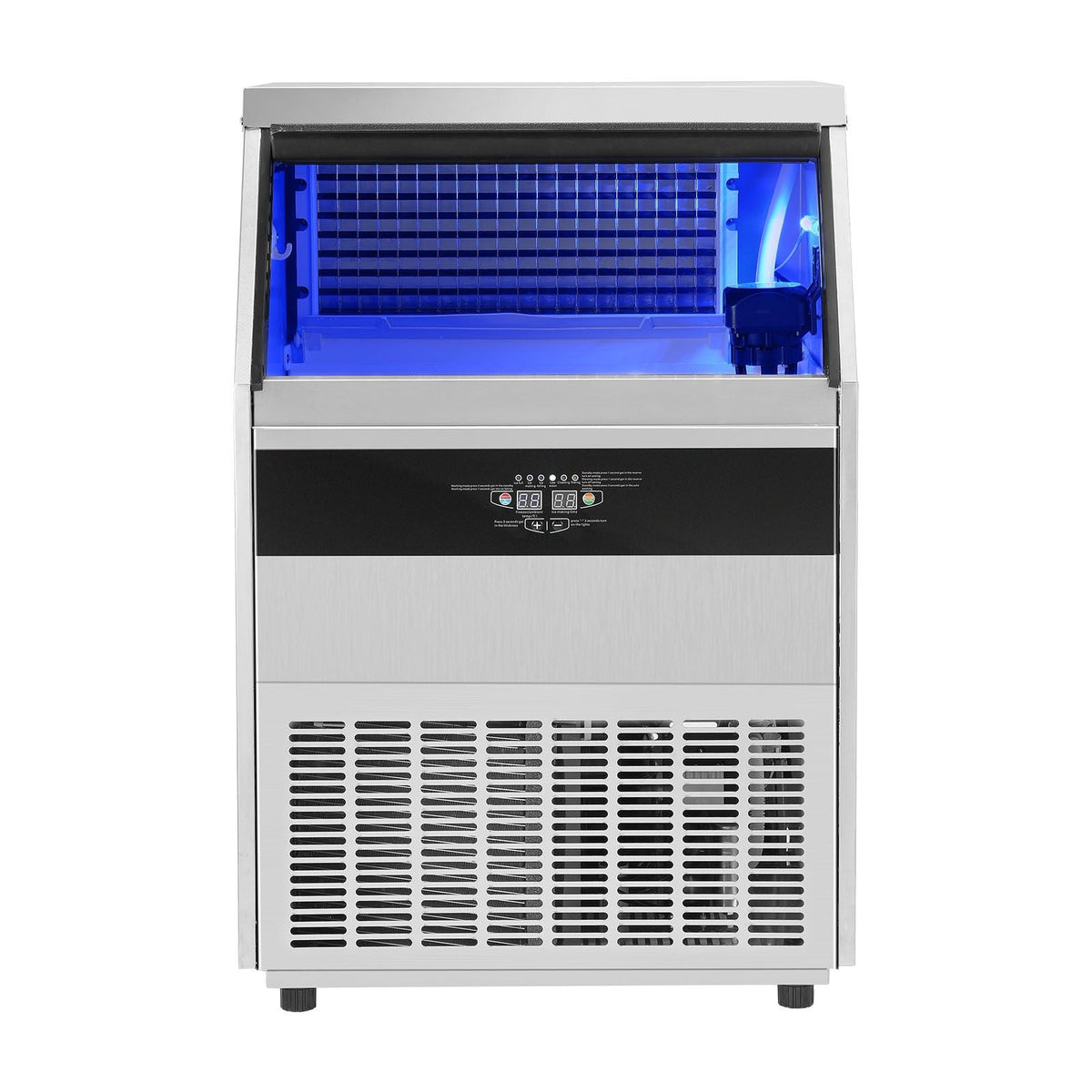 Commercial Ice Maker, 450lbs/24H, Ice Maker Machine, 160 Ice Cubes in 12-15 Minutes, Freestanding Cabinet Ice Maker with 130lbs Storage Capacity LED Digital Display, for Bar Home Office Restaura