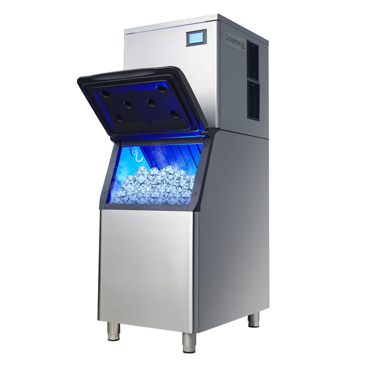 Commercial Ice Maker, 450LBS/24H Ice Making Machine with 330.7LBS Large Storage Bin, 1000W Auto Self-Cleaning Ice Maker Machine with 3.5-inch LED Panel for Bar Cafe Restaurant Business