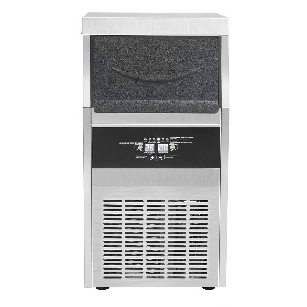 Commercial Ice Maker, 90lbs/24H, Ice Maker Machine, 45 Ice Cubes in 12-15 Minutes, Freestanding Cabinet Ice Maker with 24lbs Storage Capacity LED Digital Display, for Bar Home Office Restaurant
