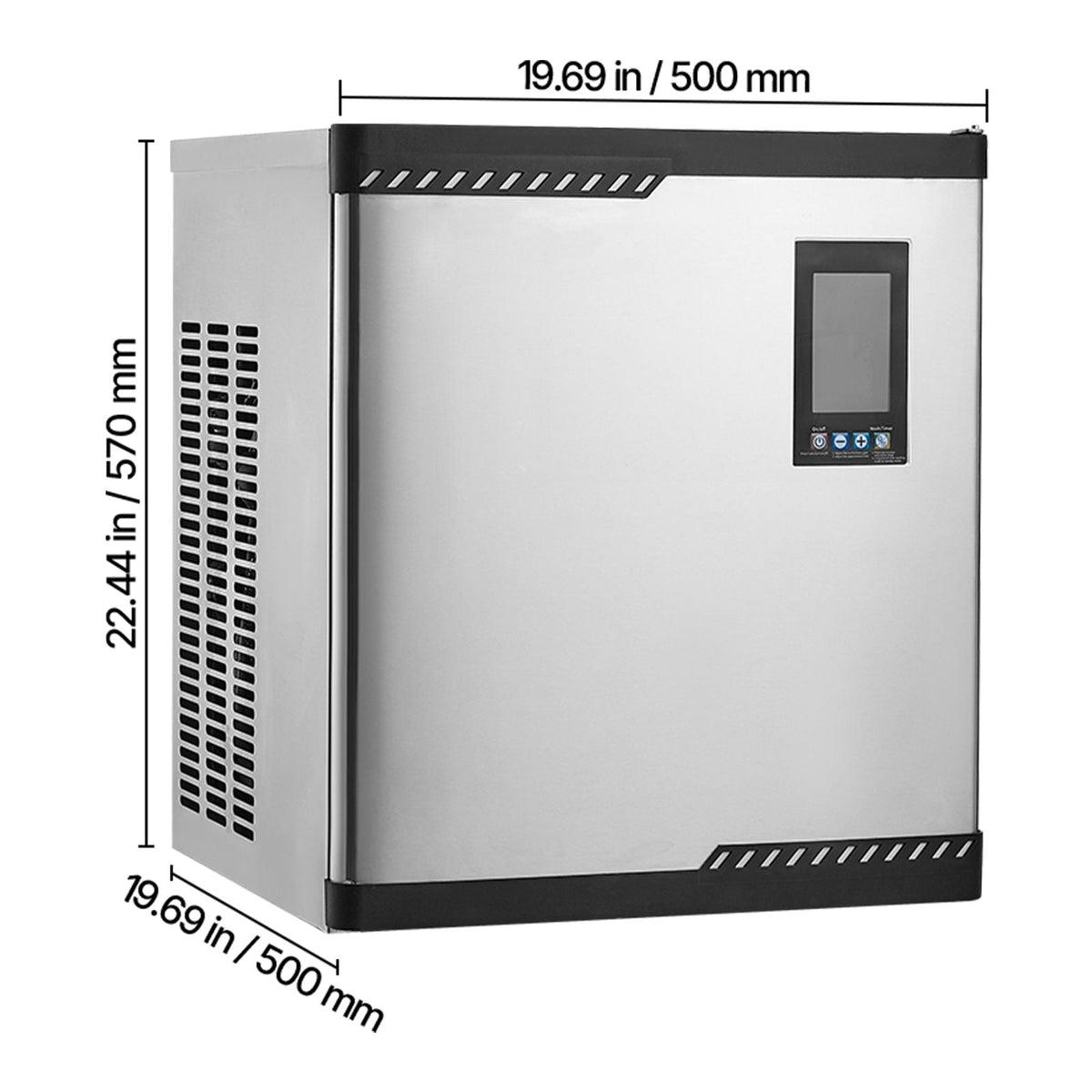 Commercial Ice Maker Machine - Head, 300 Lbs/Day Stainless Steel Ice Machine with Scheduled Ice-Making, Self-Cleaning, Adjustable Thickness, Ideal for Restaurant Bar Cafe Hotel - Head Only