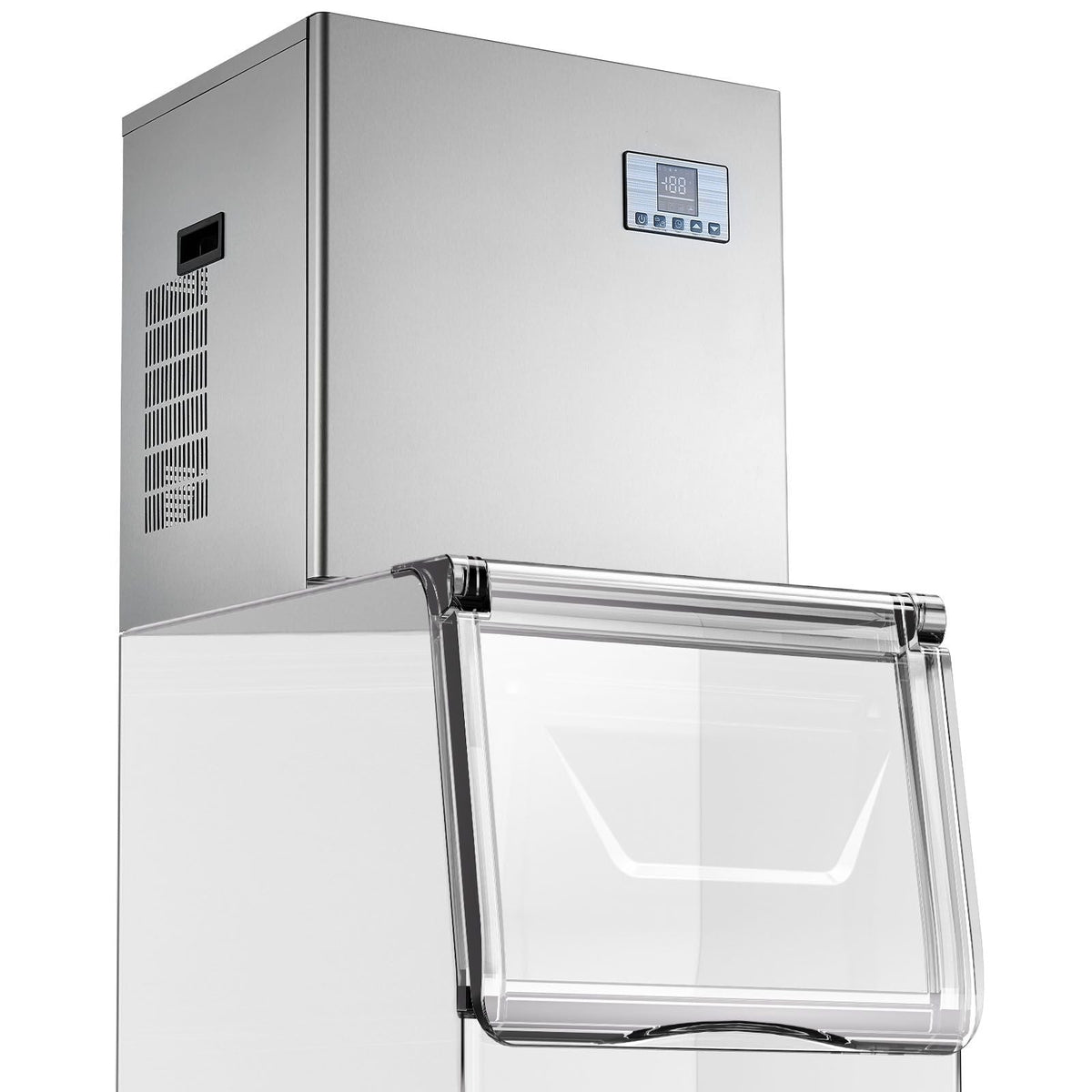Commercial Ice Maker Machine - Head, 400 Lbs/Day Stainless Steel Ice Machine with Scheduled Ice-Making, Self-Cleaning, Adjustable Thickness, Ideal for Restaurant Bar Cafe Hotel - Head Only
