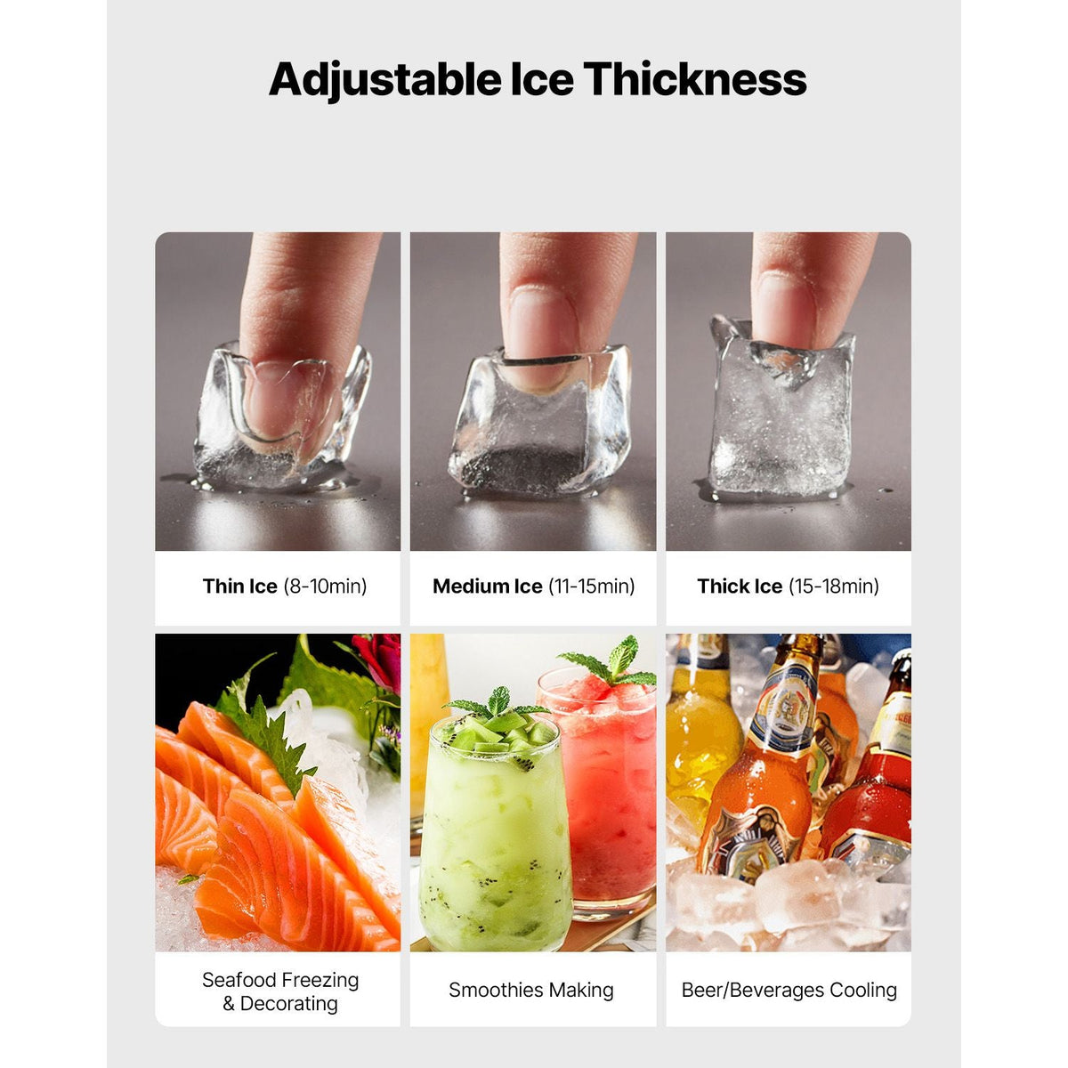Commercial Ice Maker Machine - Head, 800 Lbs/Day Stainless Steel Ice Machine with Scheduled Ice-Making, Self-Cleaning, Adjustable Thickness, Ideal for Restaurant Bar Cafe Hotel - Head Only